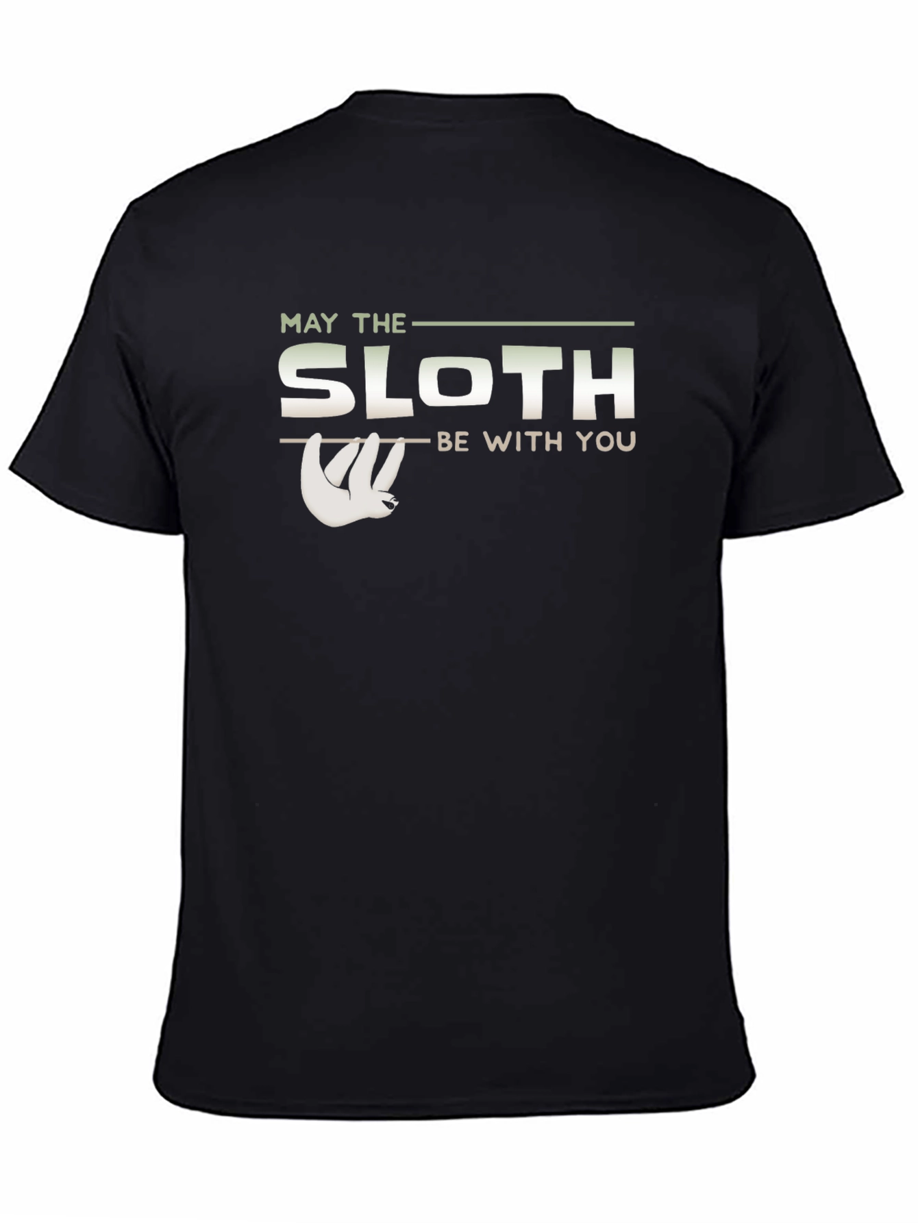 Black May The Sloth Be With You Black T-Shirt view 4