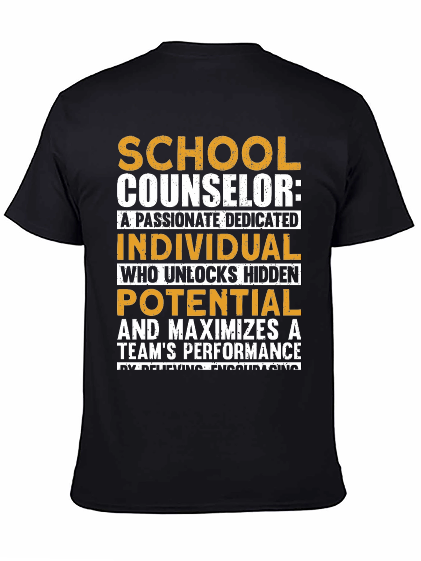 Black School Counselor Passionate Dedicated T-Shirt view 4