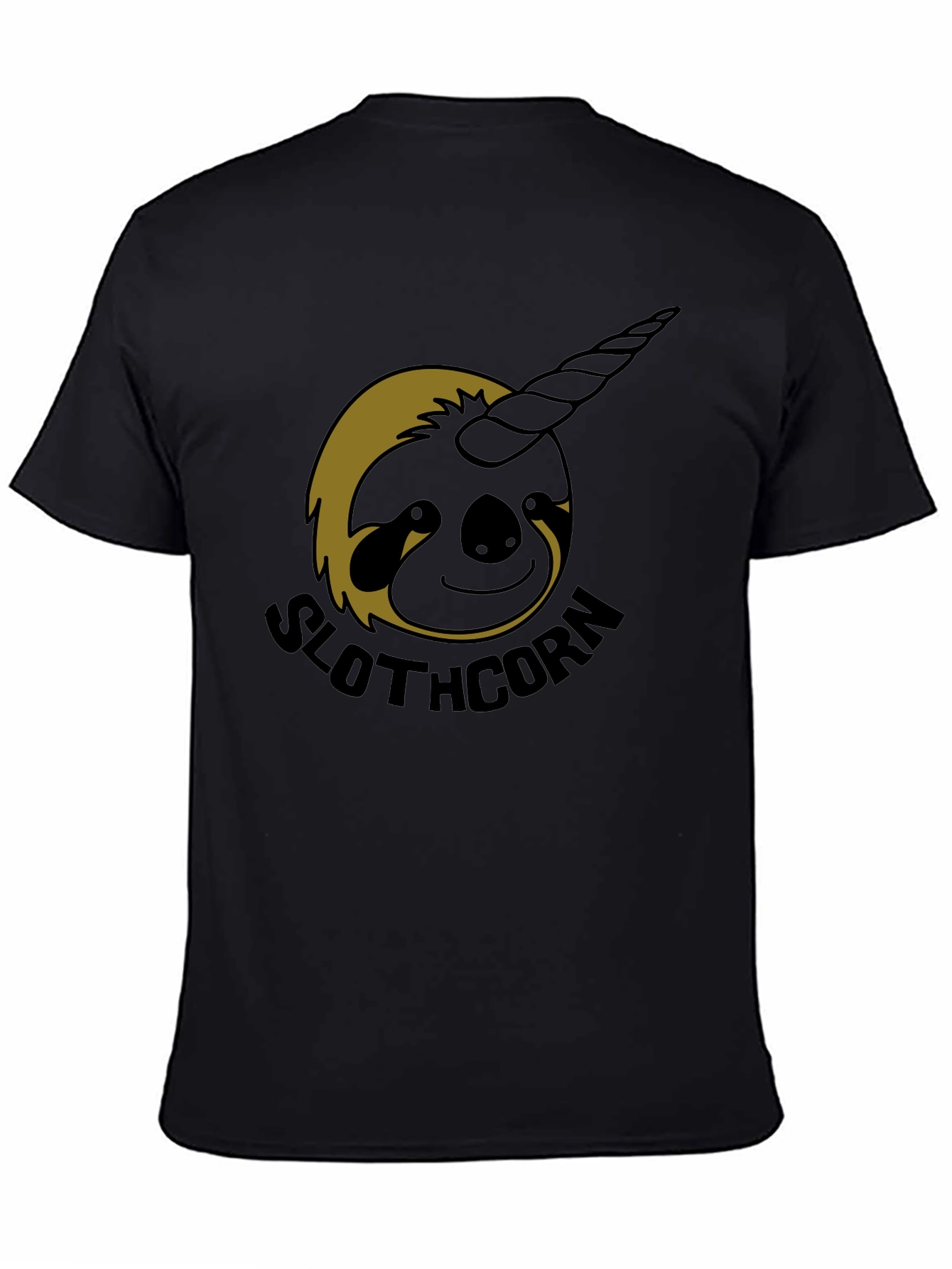 Black Slothcorn Graphic Tee - Unisex Comfort Fit view 4