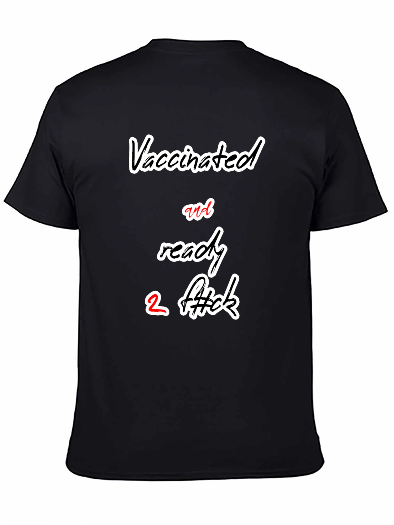 Black Vaccinated & Ready Graphic T-Shirt view 4