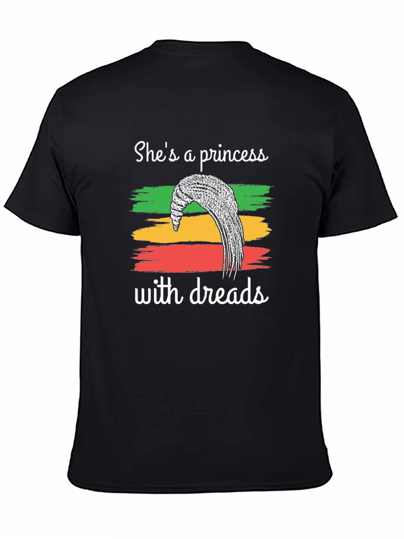 Black She's A Princess With Dreads Graphic T-Shirt view 4