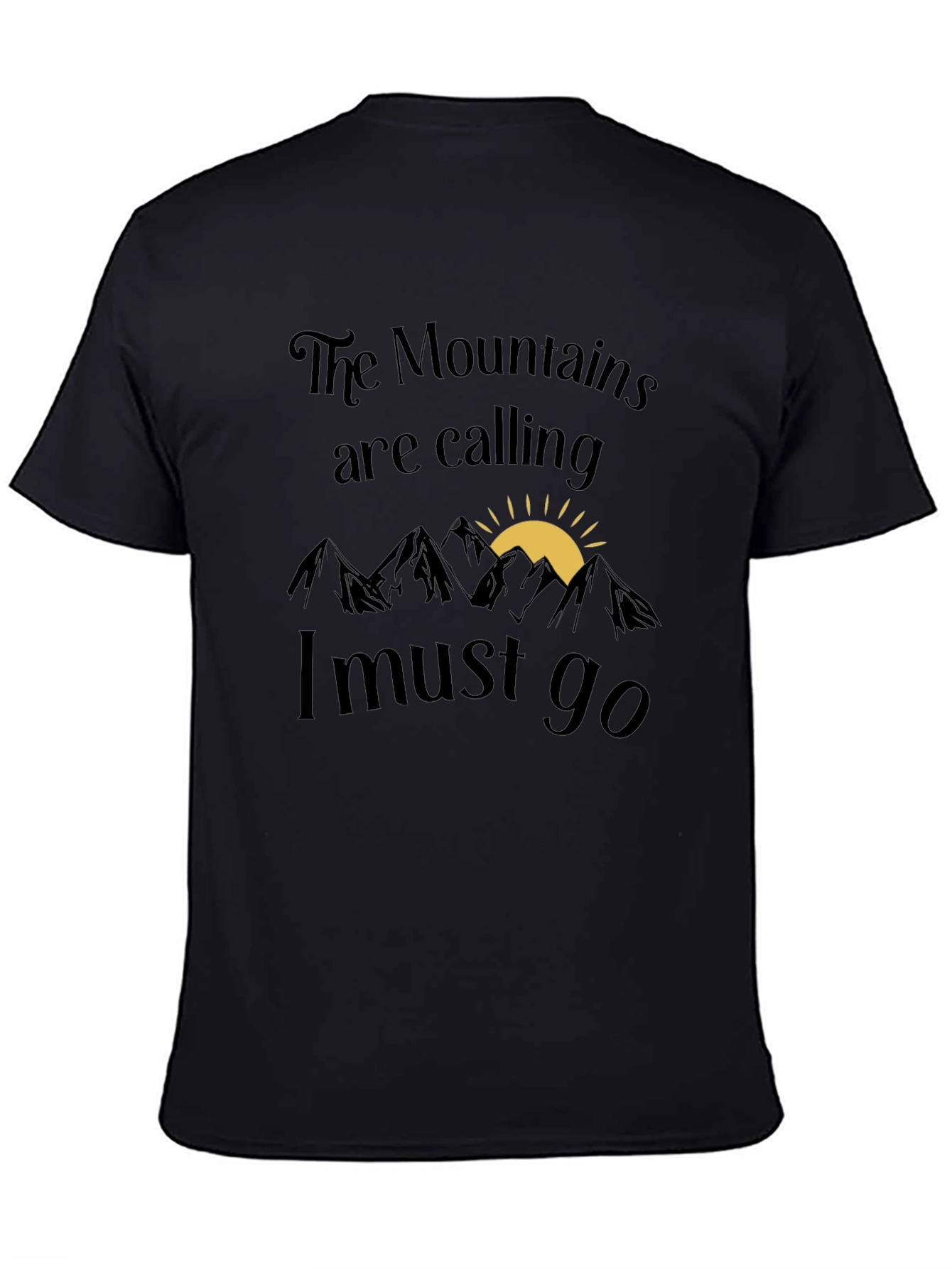 Black Mountain Calling Black T-Shirt Adventure Awaits view 4