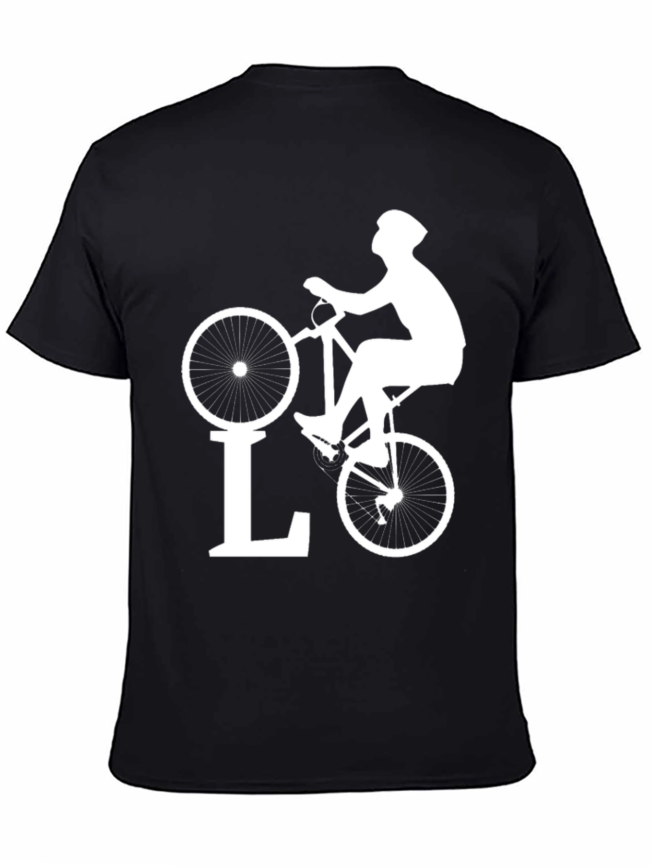 Black Cycling Love T-Shirt - Black Bike Design view 4