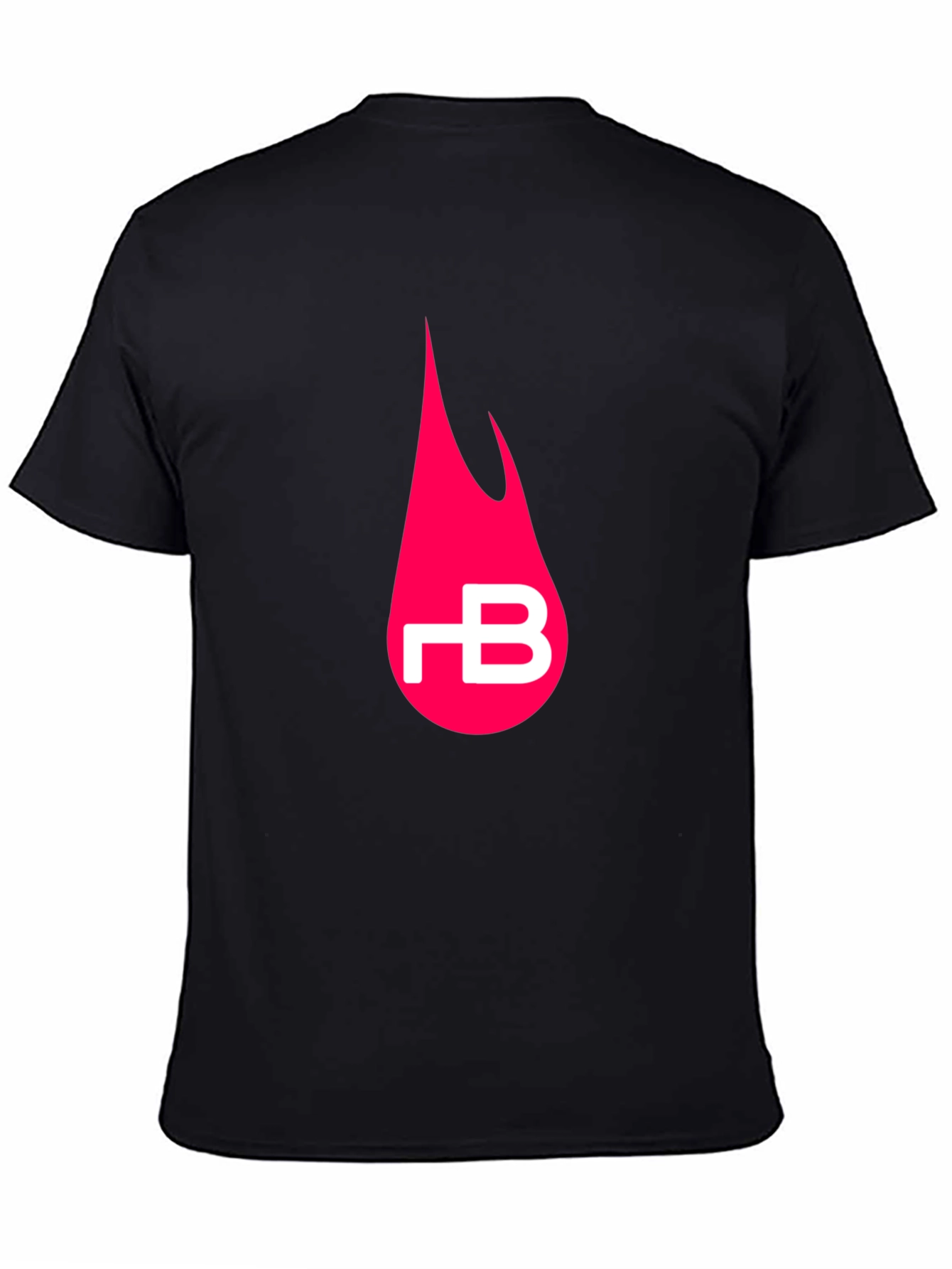 Black Black T-Shirt with Pink Flame Logo view 4