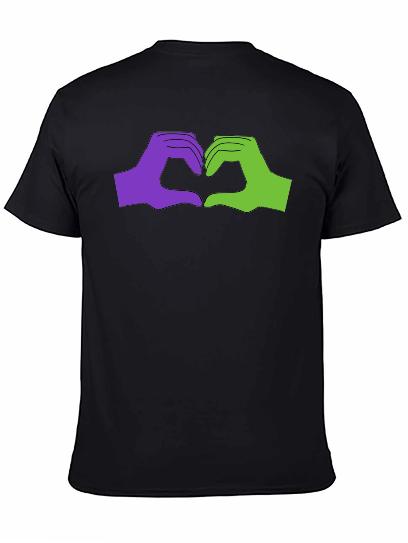 Black Love Sign Language Graphic Tee - Black Cotton T-Shirt view 4