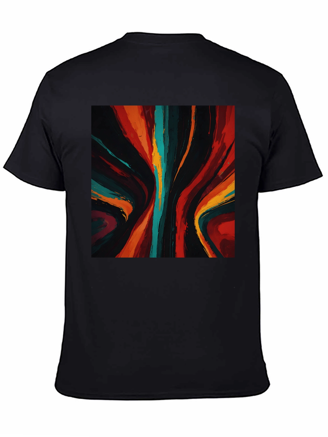 Black Abstract Art Graphic Tee - Bold Black Shirt view 4