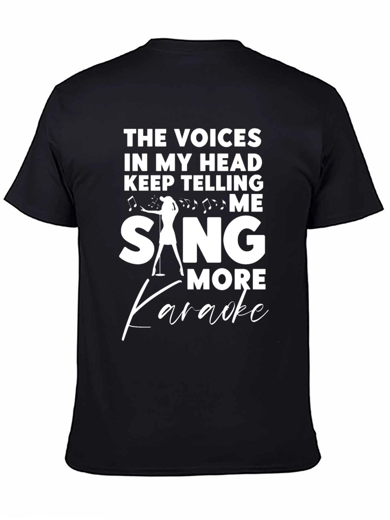 Black Karaoke T-Shirt - Voices in My Head view 4