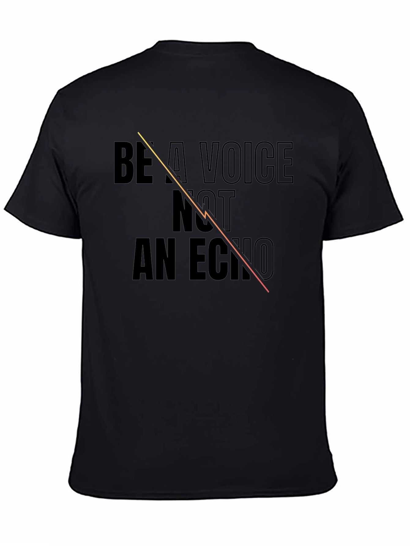 Black Be A Voice Not An Echo Graphic T-Shirt view 4