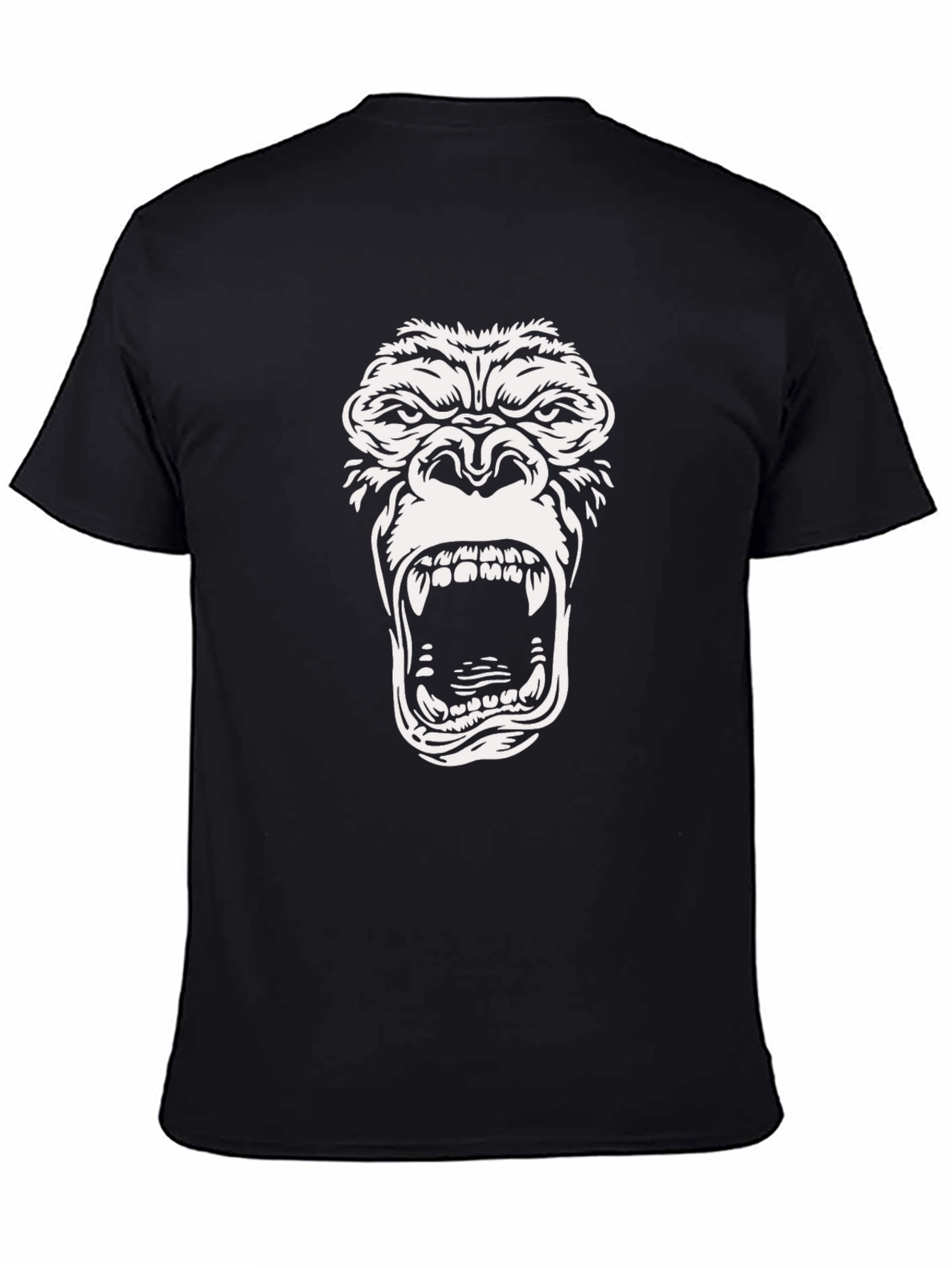 Black Roaring Gorilla Graphic T-Shirt - Black view 4