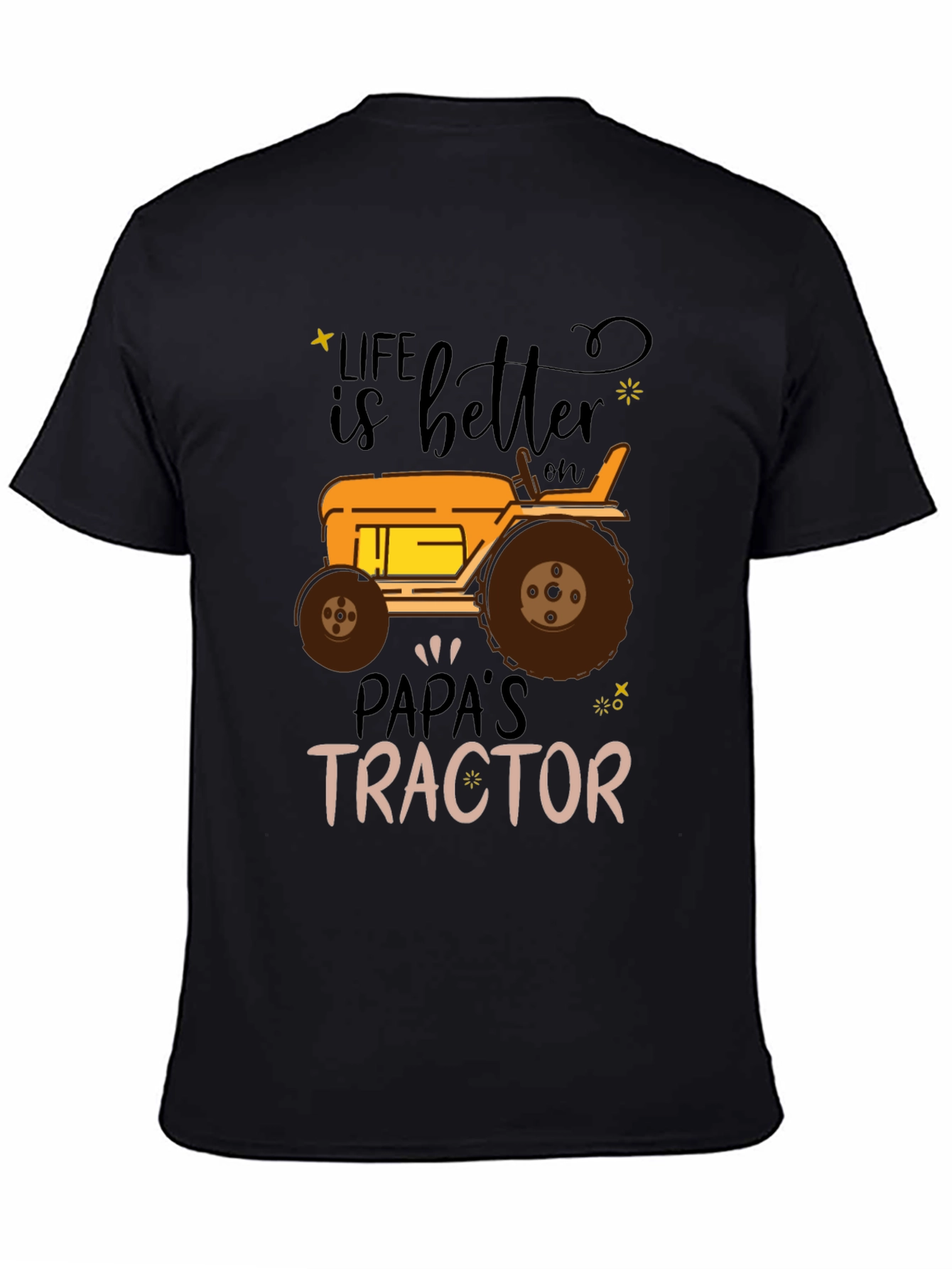 Black Life is Better on Papa's Tractor Black T-Shirt view 4