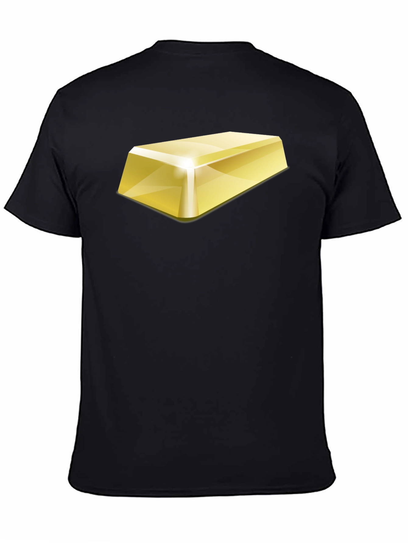 Black Gold Bar Graphic Tee - Premium Black Cotton view 4