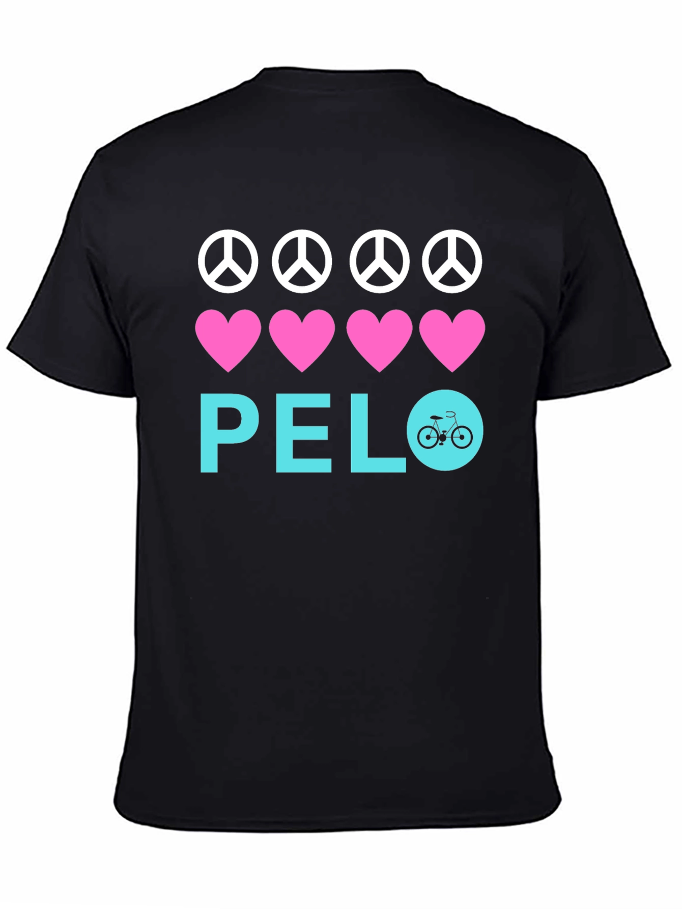 Black Peace Love Bicycle T-Shirt view 4