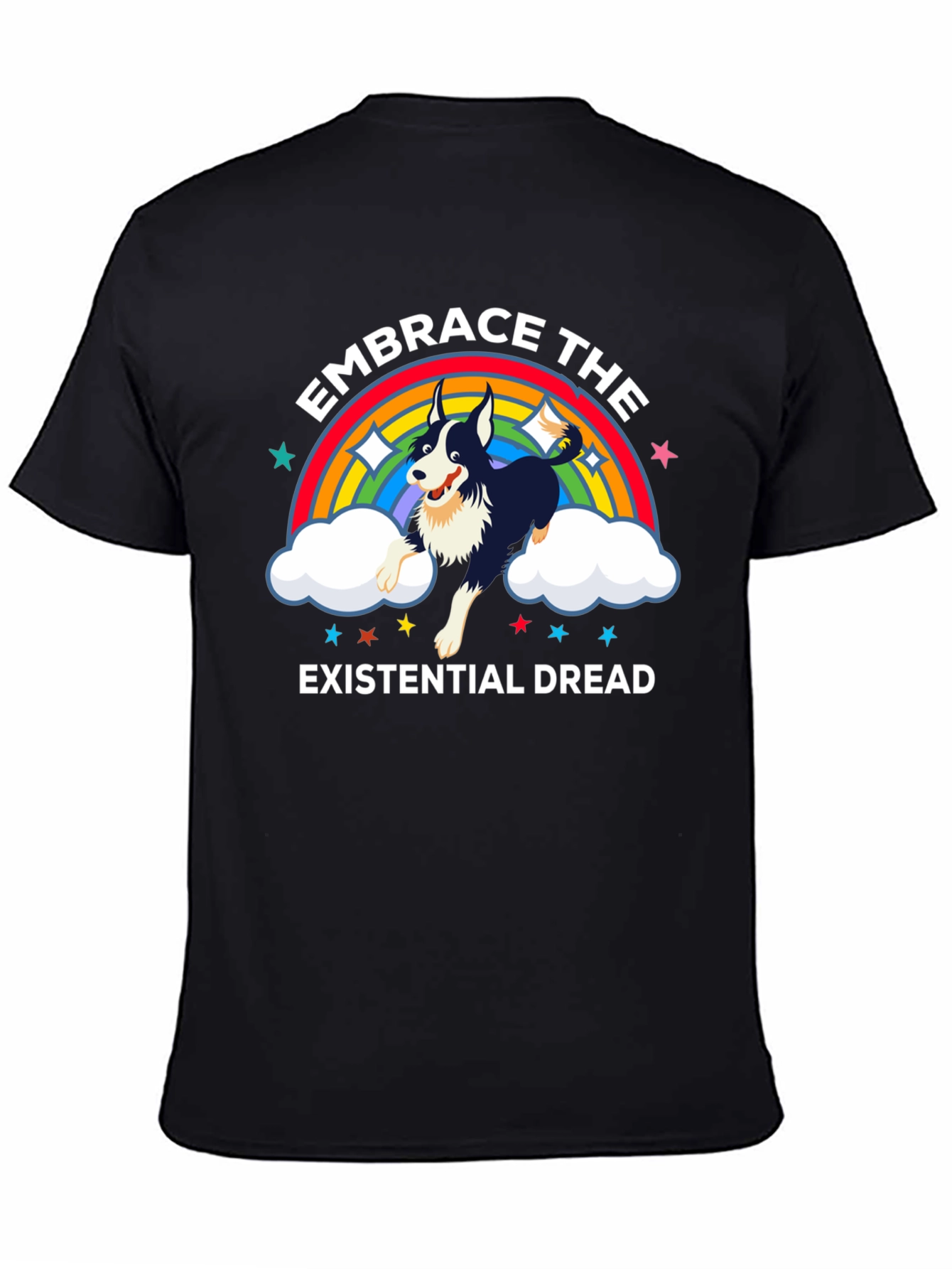 Black Embrace Existential Dread Dog T-Shirt view 4