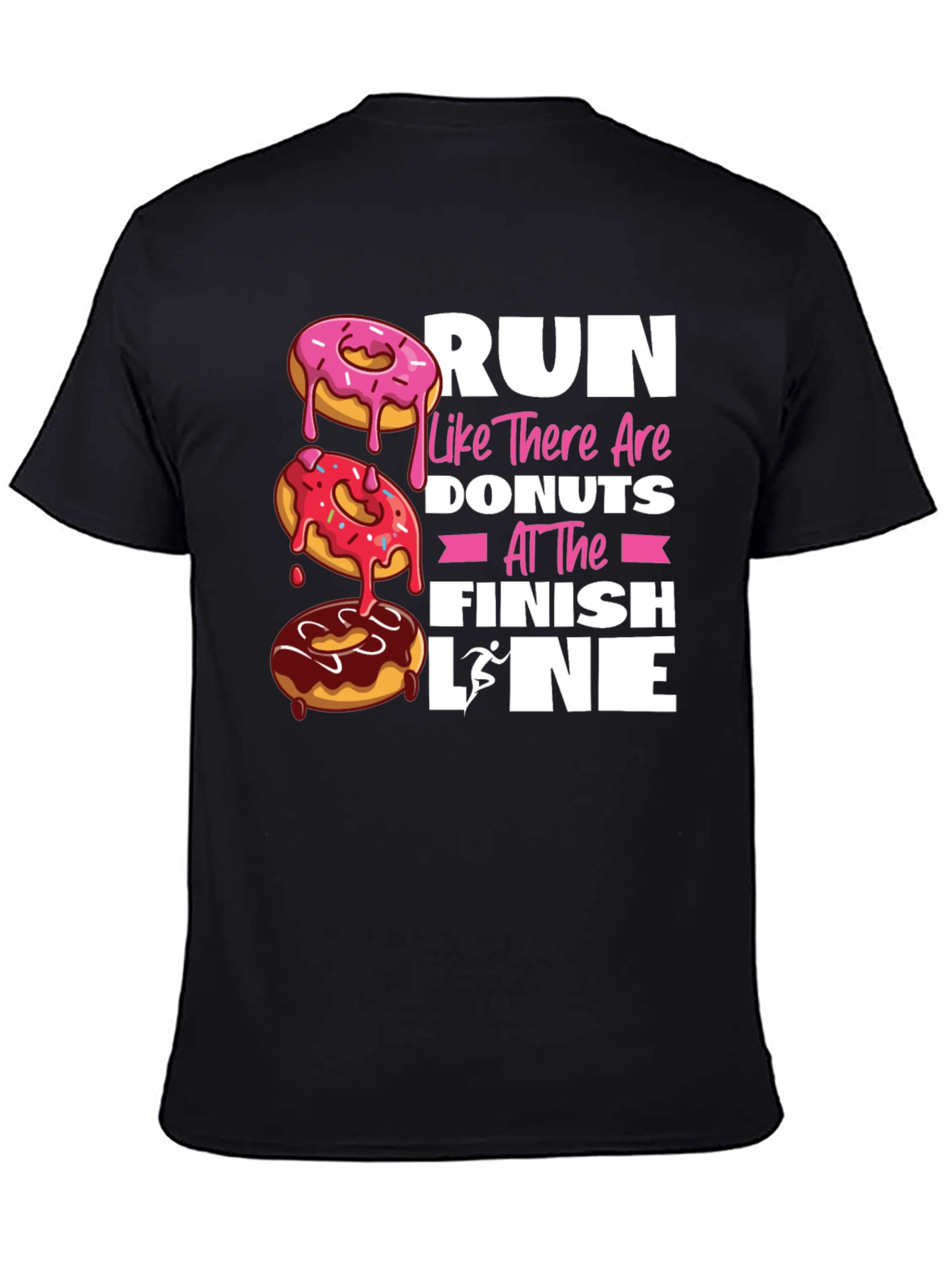 Black Run for Donuts T-Shirt - Funny Fitness Apparel view 4