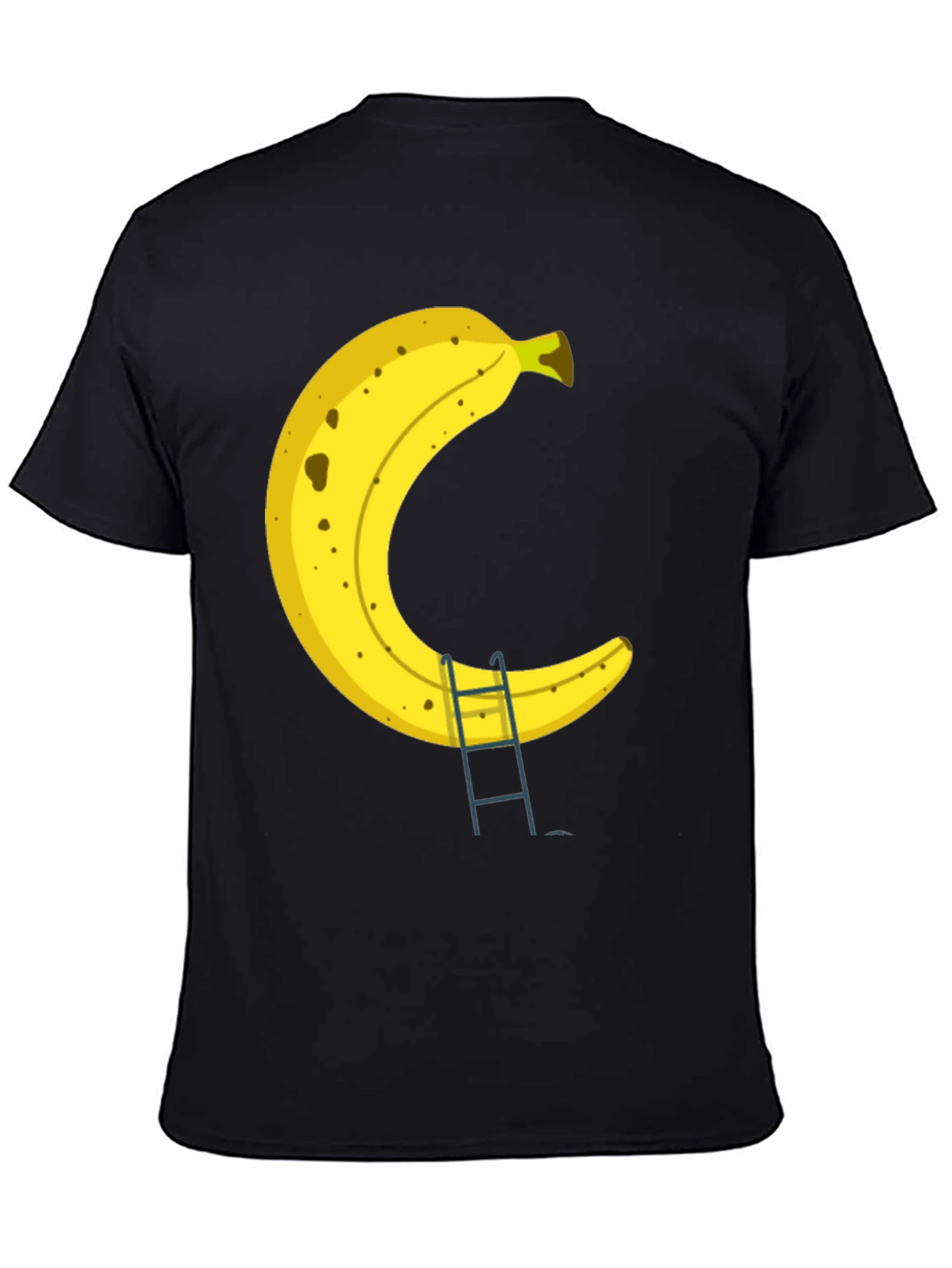Black Banana Ladder Black T-Shirt - Funny Fruit Graphic Tee view 4
