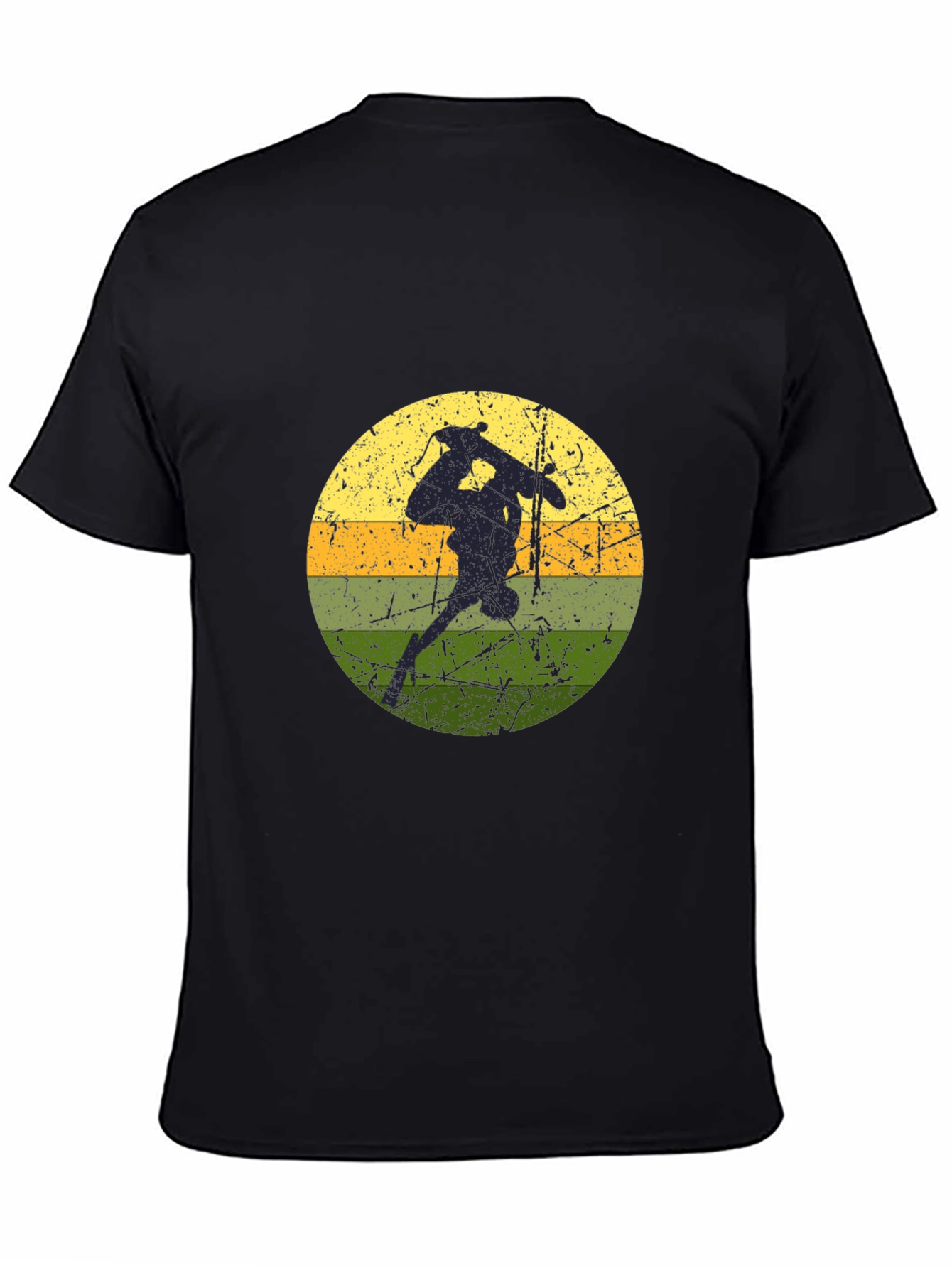 Black Skate Retro Graphic Tee - Black Cotton Shirt view 4