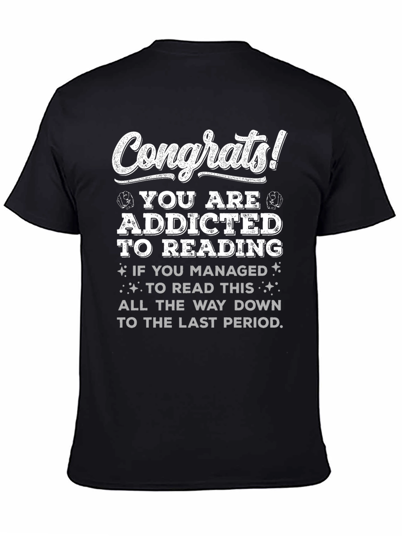 Black Addicted to Reading T-Shirt view 4