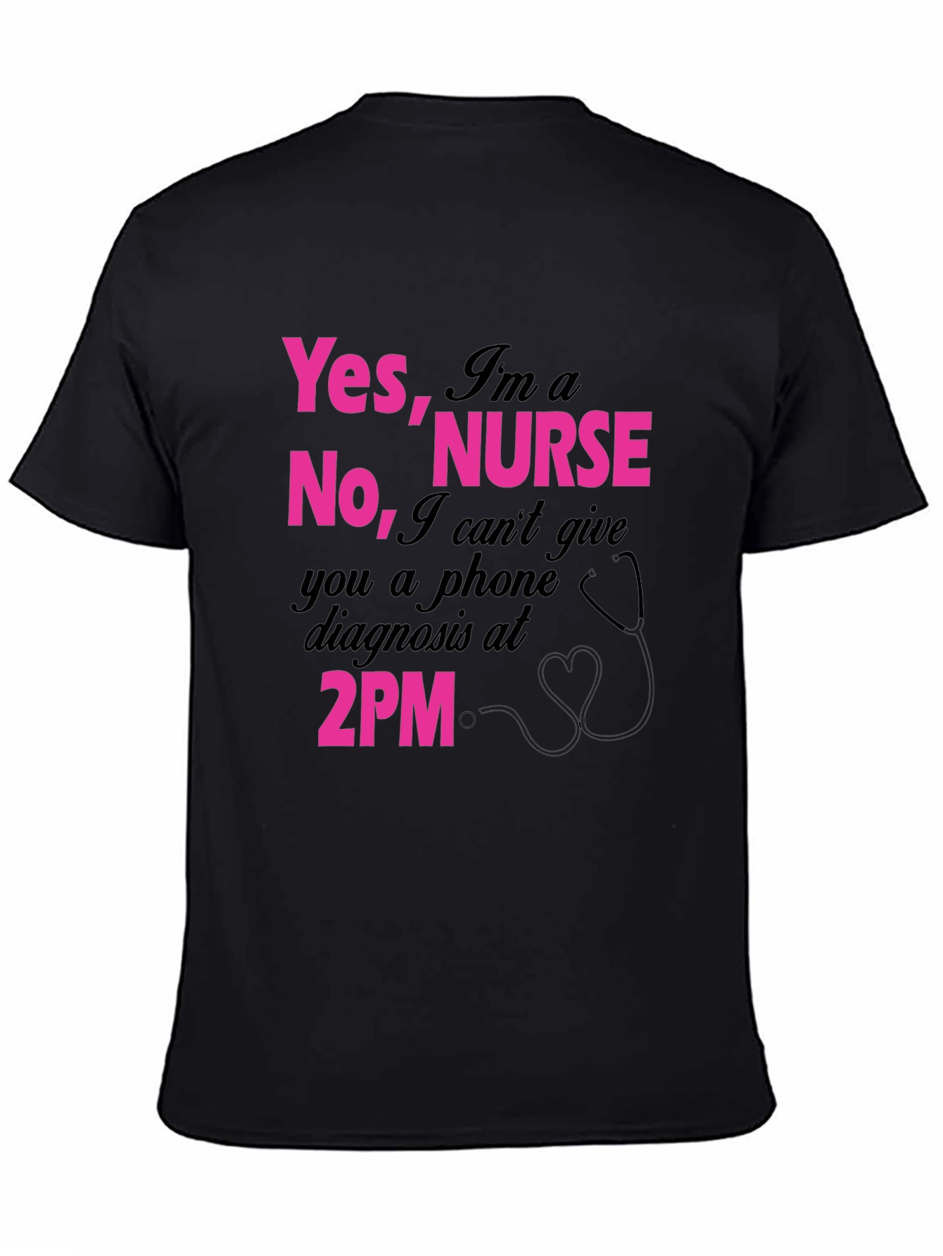 Black Funny Nurse T-Shirt - Yes I'm a Nurse - Black view 4