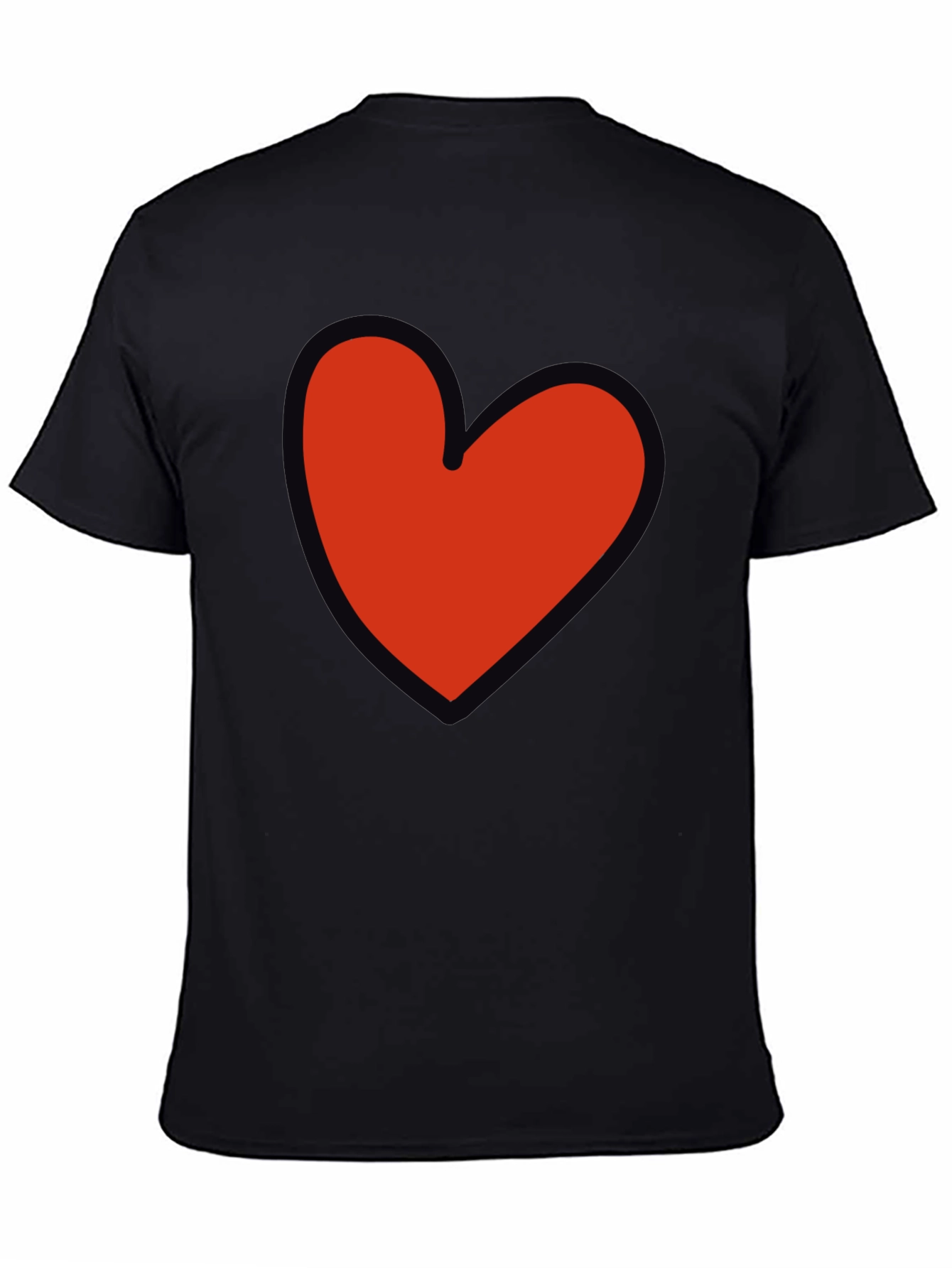 Black Heart Graphic T-Shirt - Black Casual Tee view 4