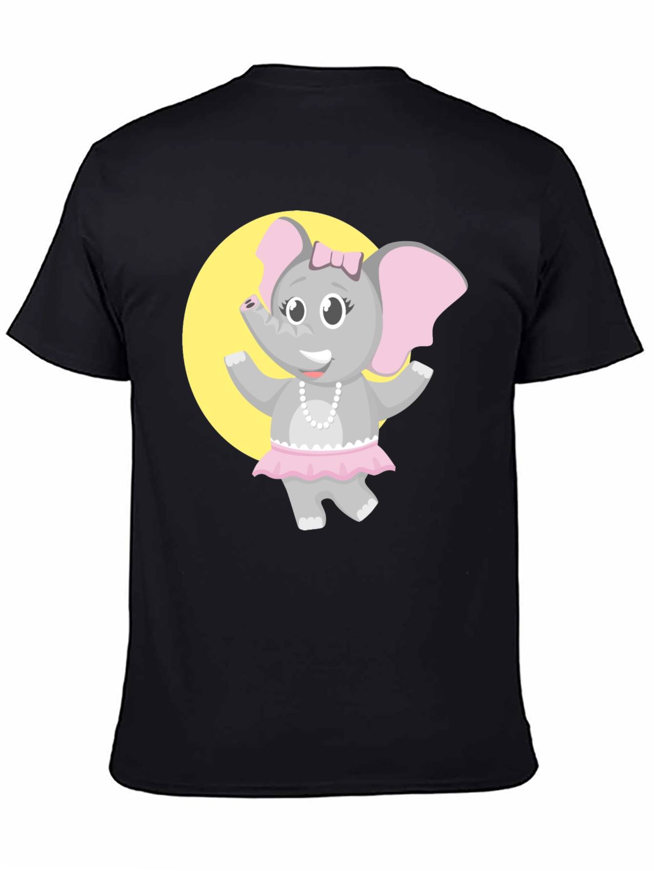 Black Elephant Ballerina T-Shirt - Fun Cartoon Design view 4
