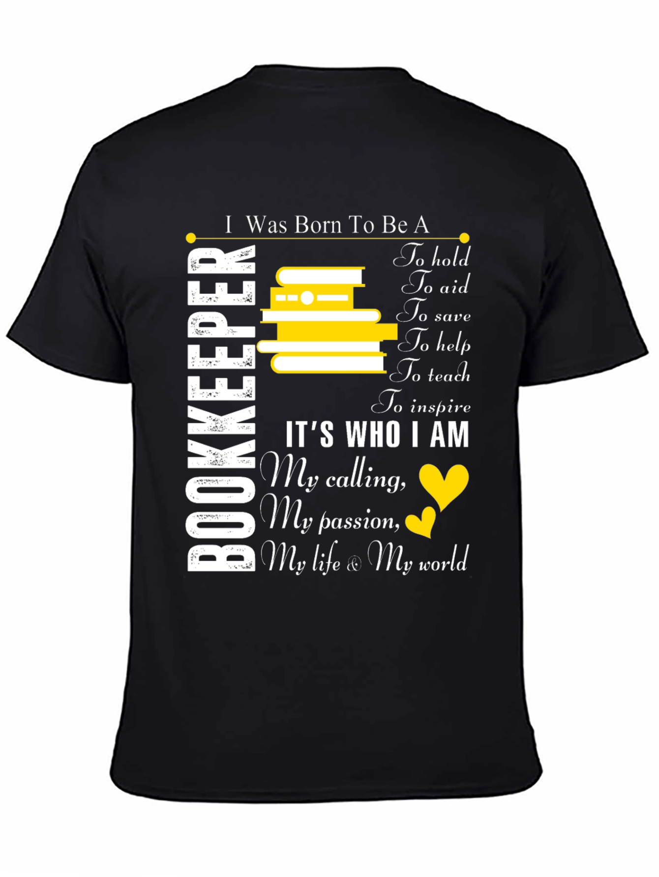 Black Bookkeeper Gift T-Shirt: Born To Be A Bookkeeper view 4