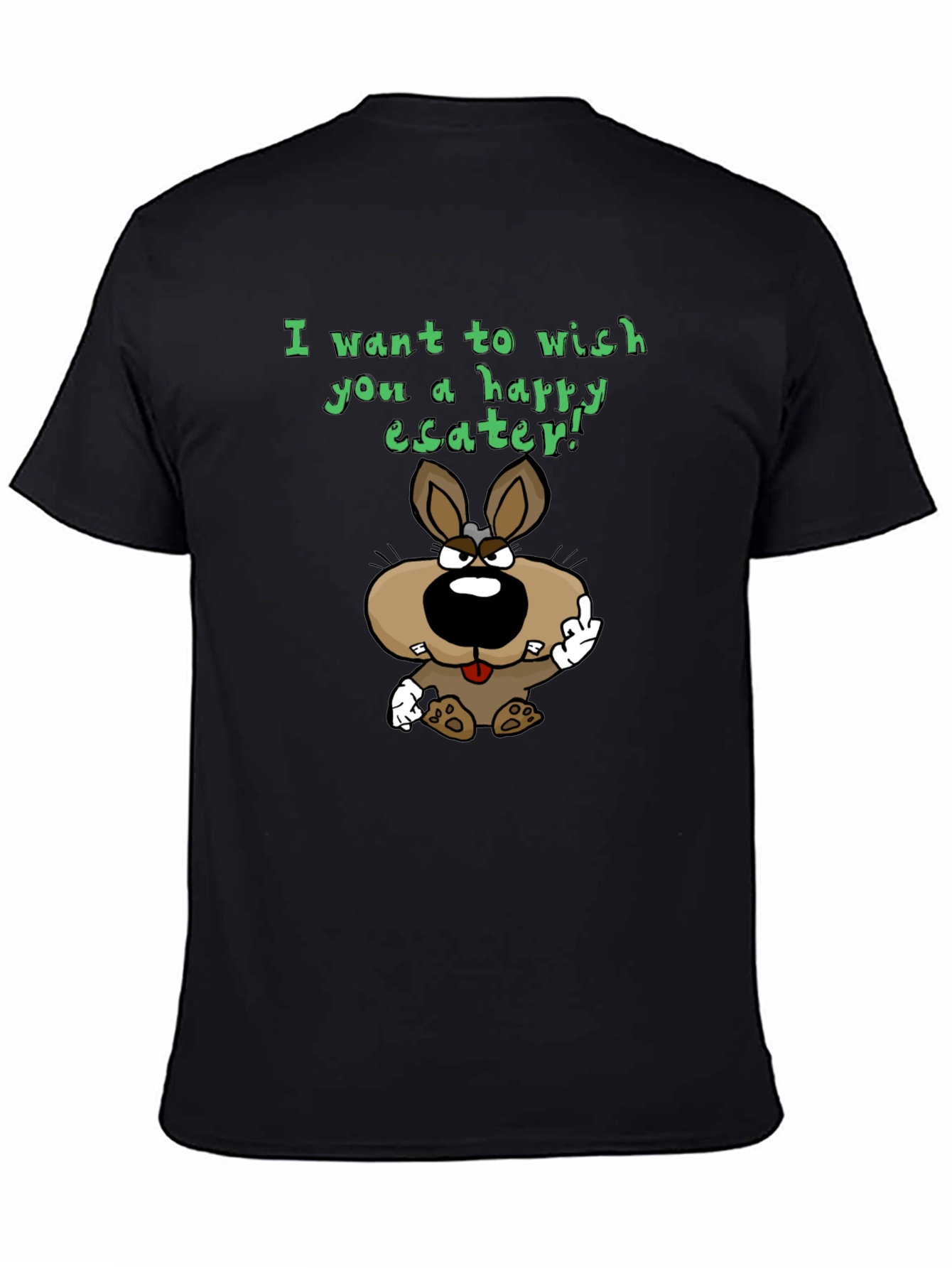 Black Happy Easter Bunny Graphic T-Shirt view 4