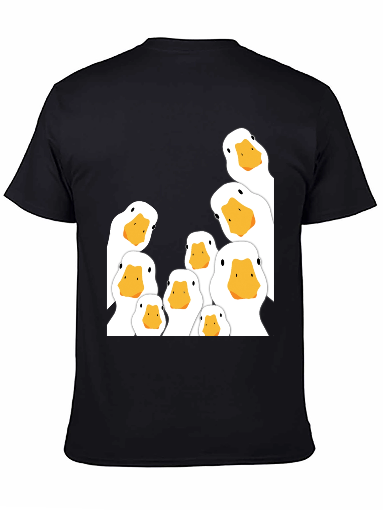 Black Peeking Ducks Graphic T-Shirt - Black Cotton Tee view 4