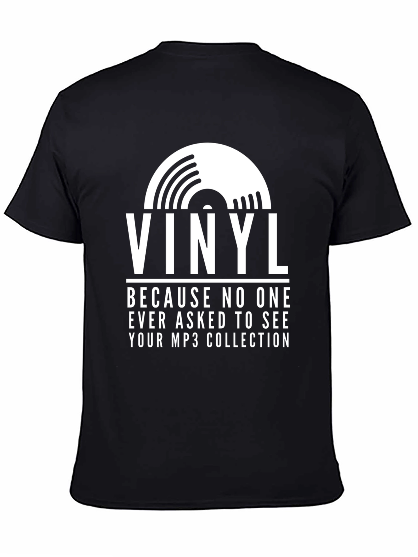 Black Vinyl Record Graphic Tee - Music Lover's T-Shirt view 4