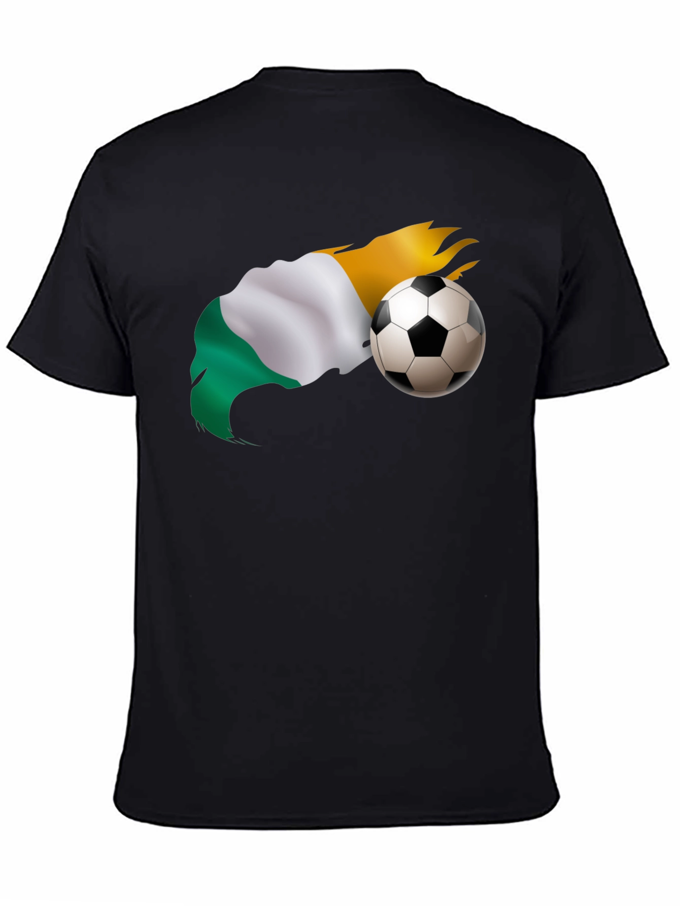 Black Soccer Flag Graphic Tee - Black T-Shirt view 4