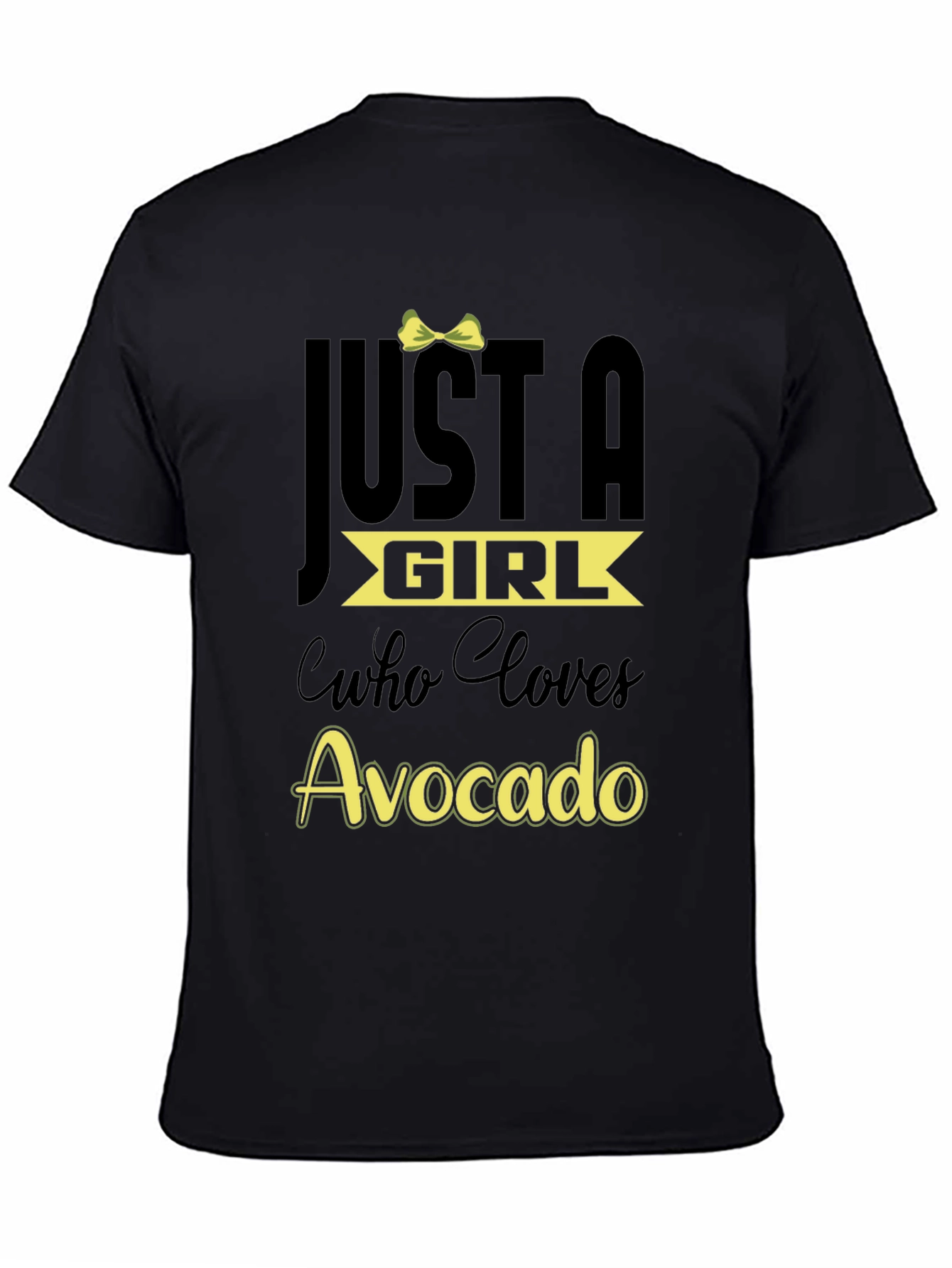 Black Just a Girl Who Loves Avocado T-Shirt view 4