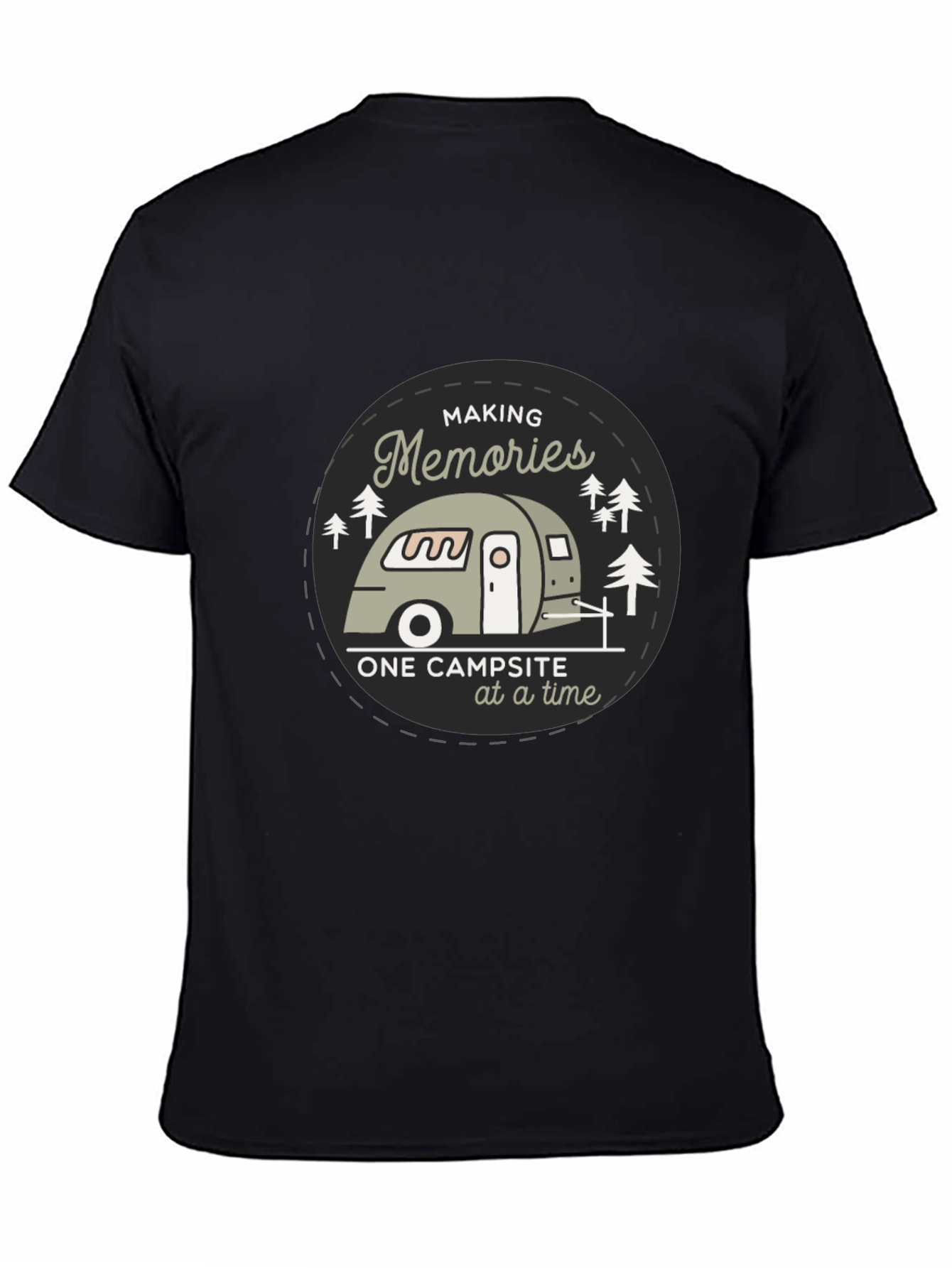 Black Camping Memories T-Shirt - Campground Adventure Tee view 4