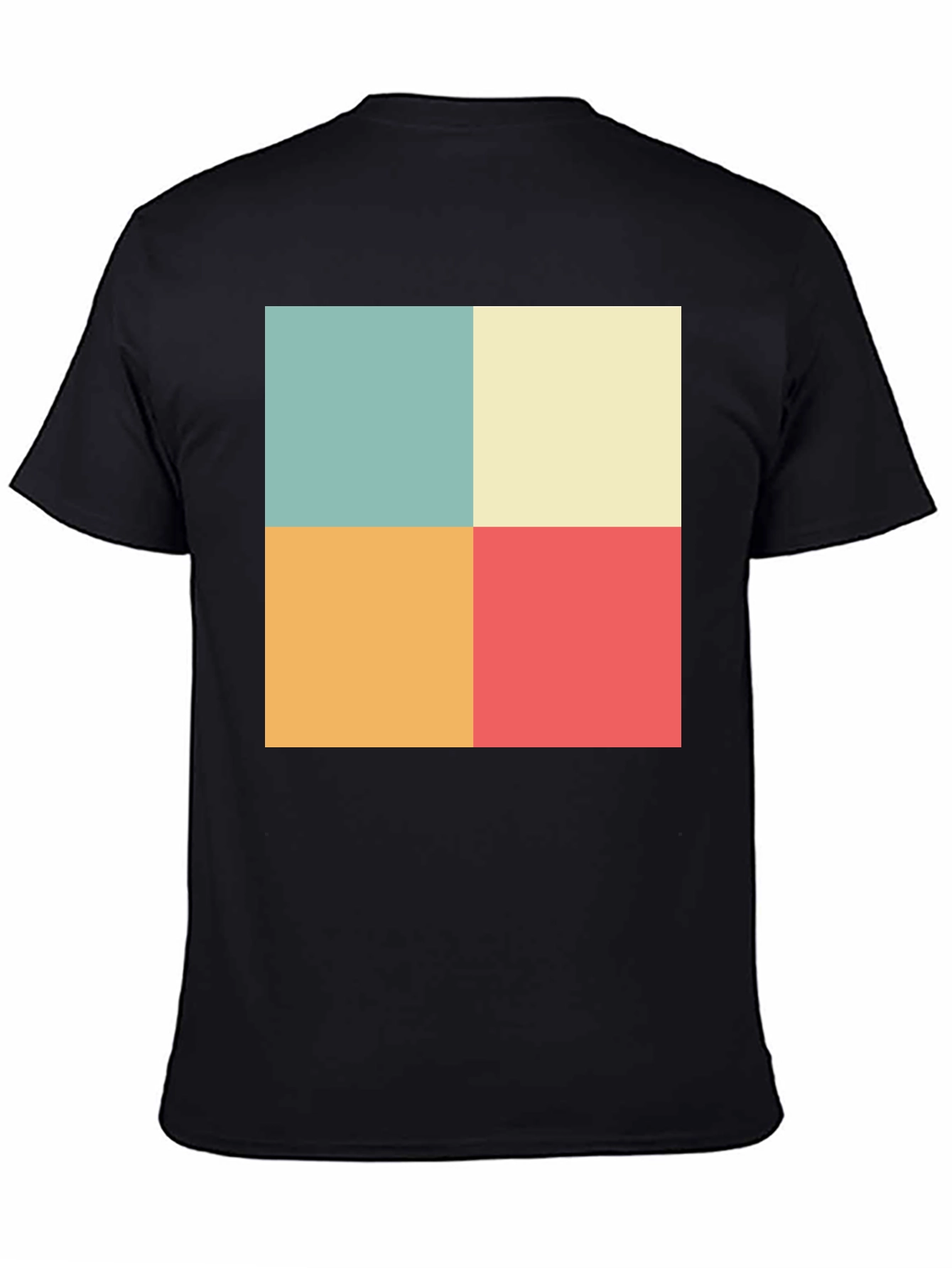Black Retro Color Block T-Shirt view 4