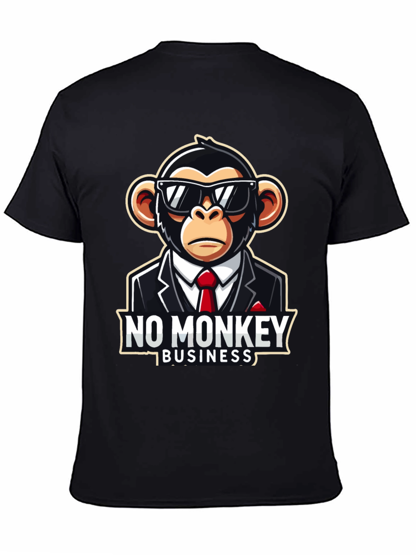 Black No Monkey Business Graphic T-Shirt view 4