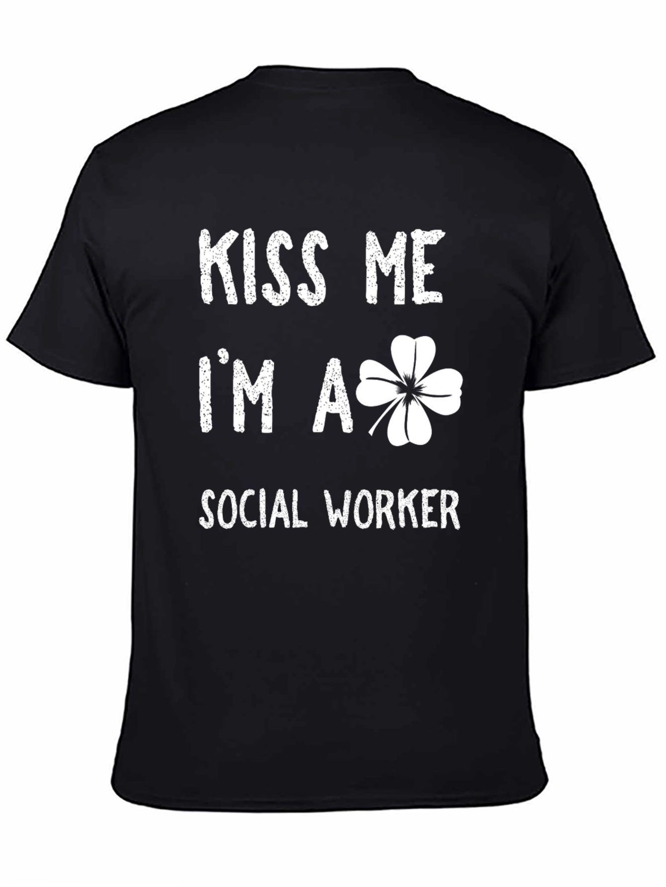 Black Kiss Me I'm A Social Worker Black T-Shirt view 4