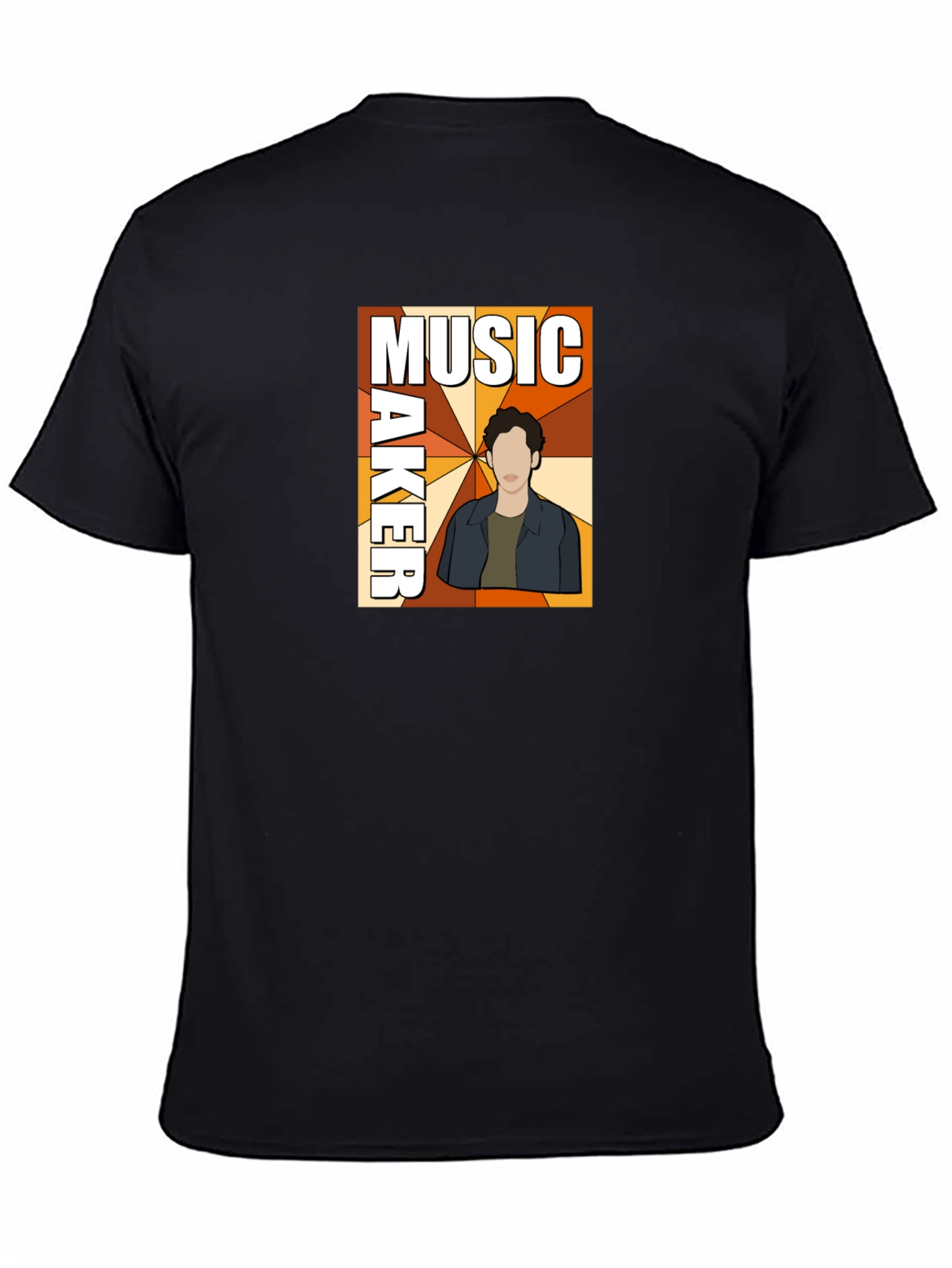 Black Music Maker Graphic Print Black T-Shirt view 4