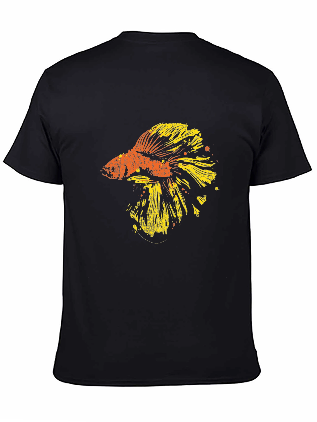 Black Betta Fish Graphic T-Shirt - Black view 4