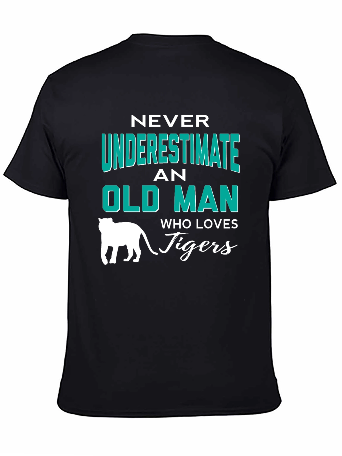 Black Never Underestimate an Old Man Who Loves Tigers T-Shirt view 4