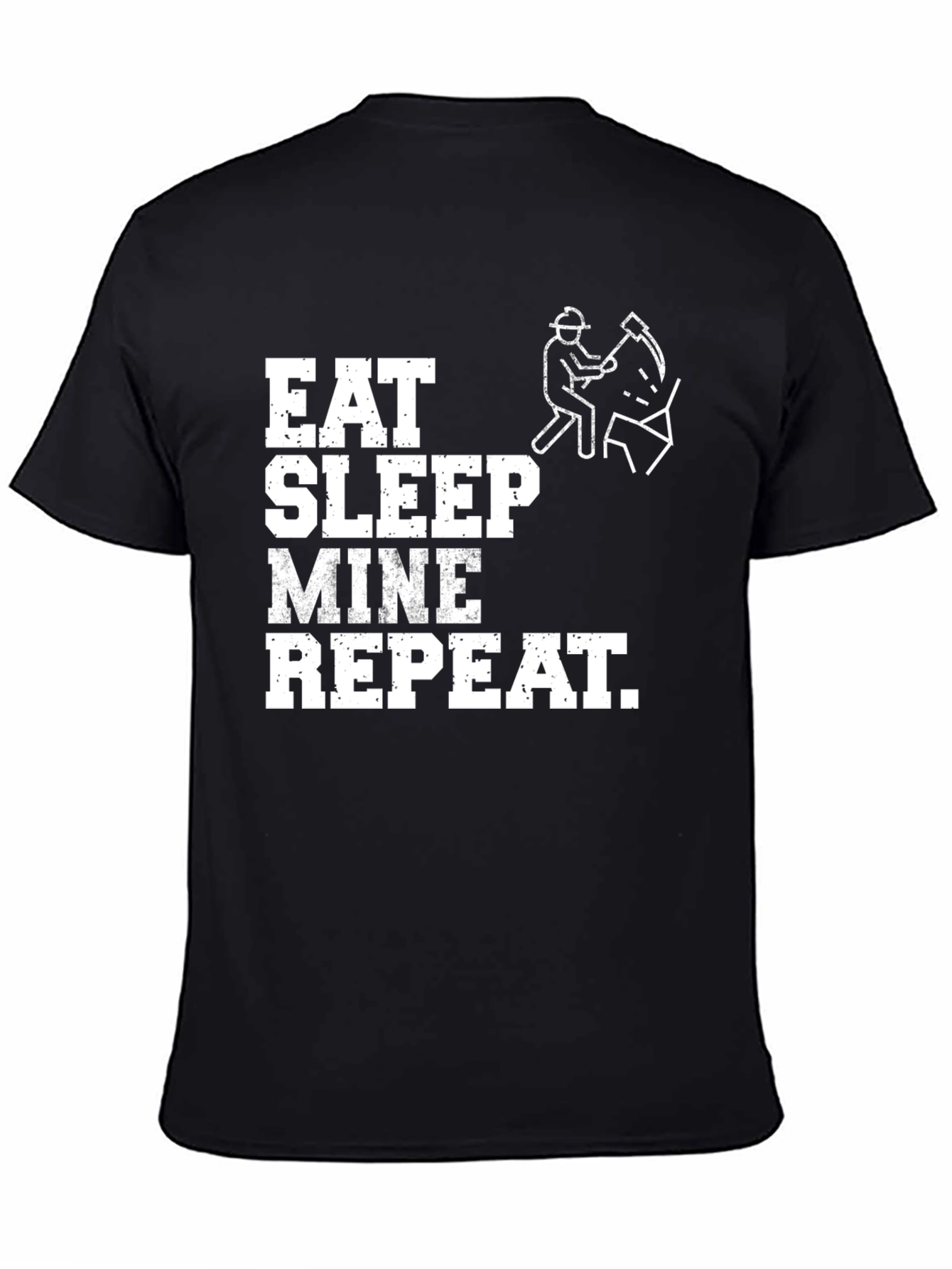Black Eat Sleep Mine Repeat Graphic Tee - Black T-Shirt view 4