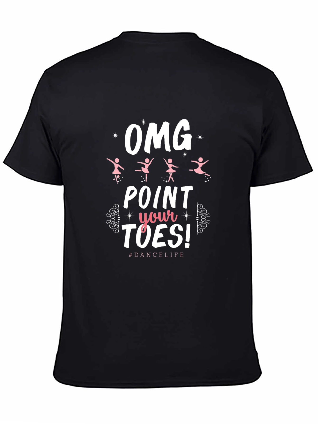 Black OMG Point Your Toes Dance T-Shirt view 4