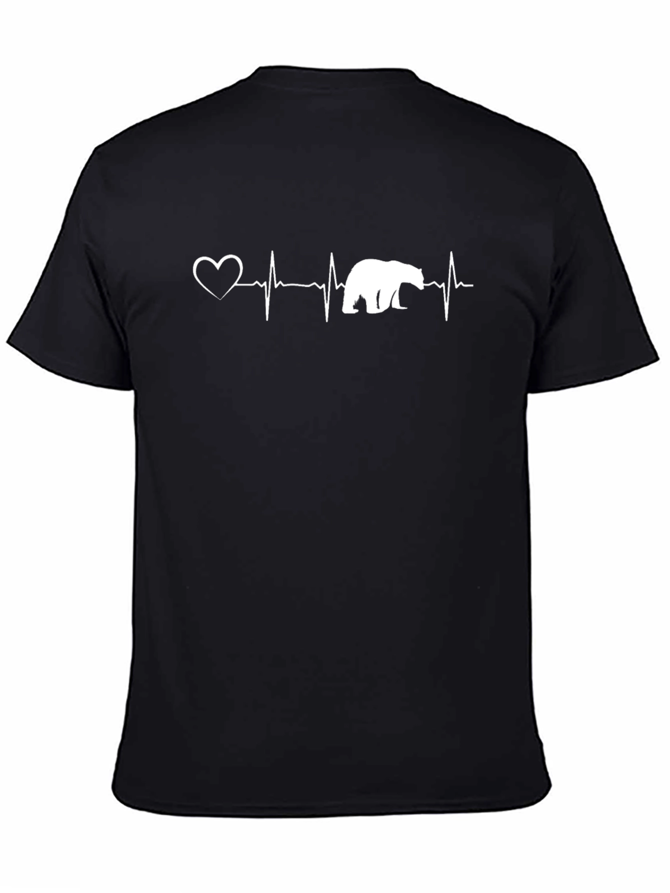 Black Bear Heartbeat T-Shirt - Black, Graphic Tee view 4