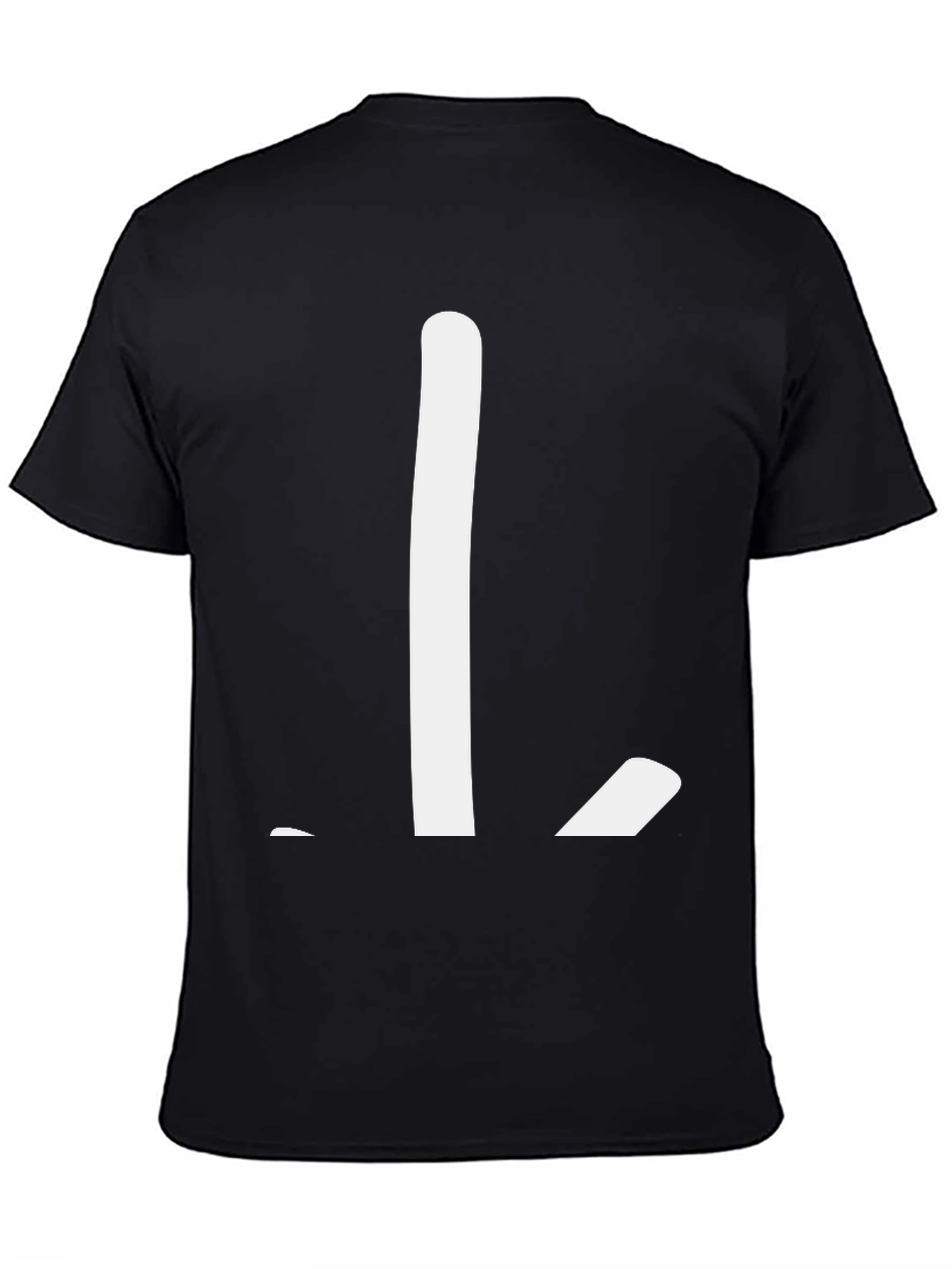 Black Minimalist "L" Graphic Black T-Shirt view 4