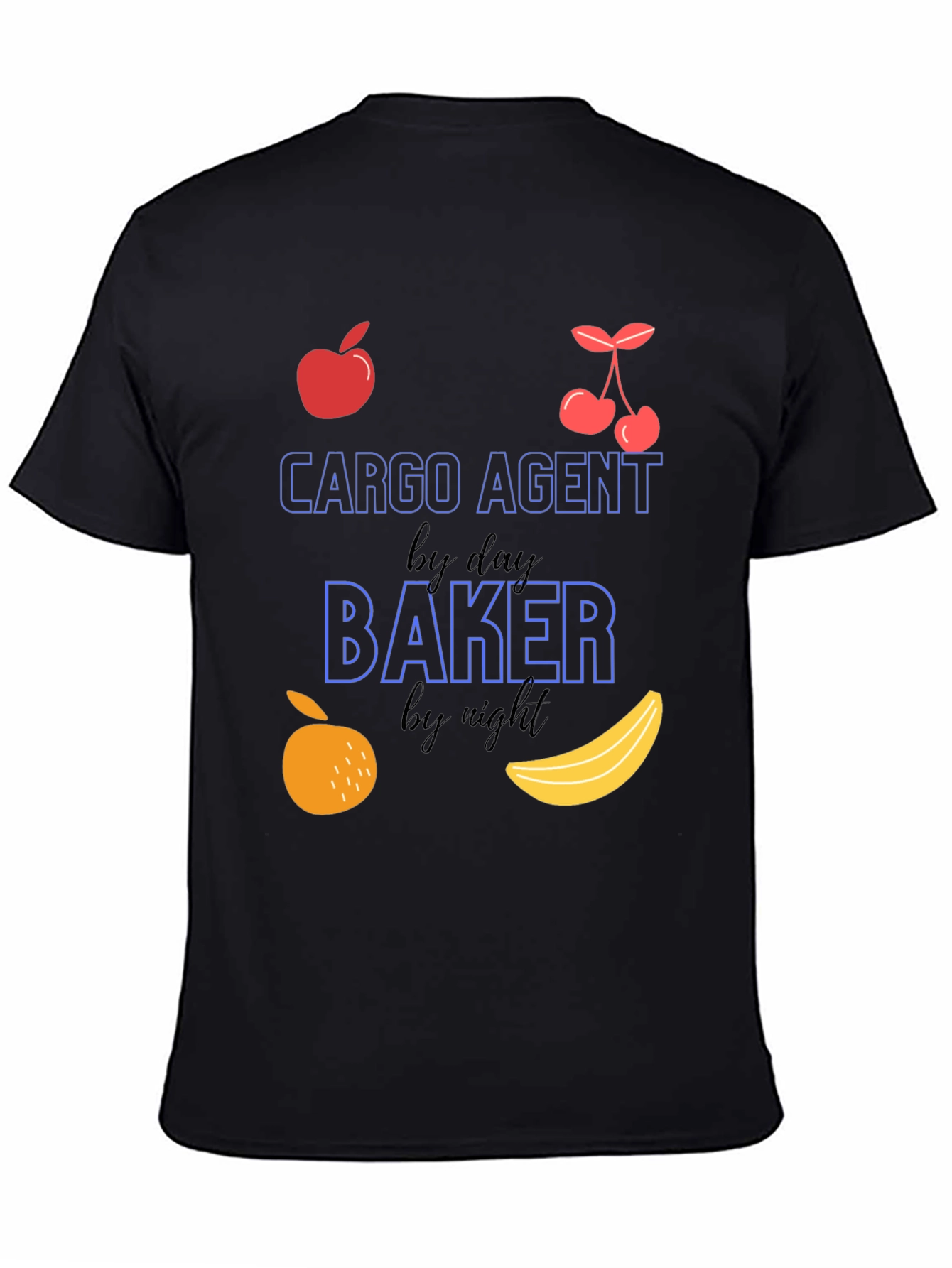 Black Cargo Agent Baker Funny T-Shirt view 4