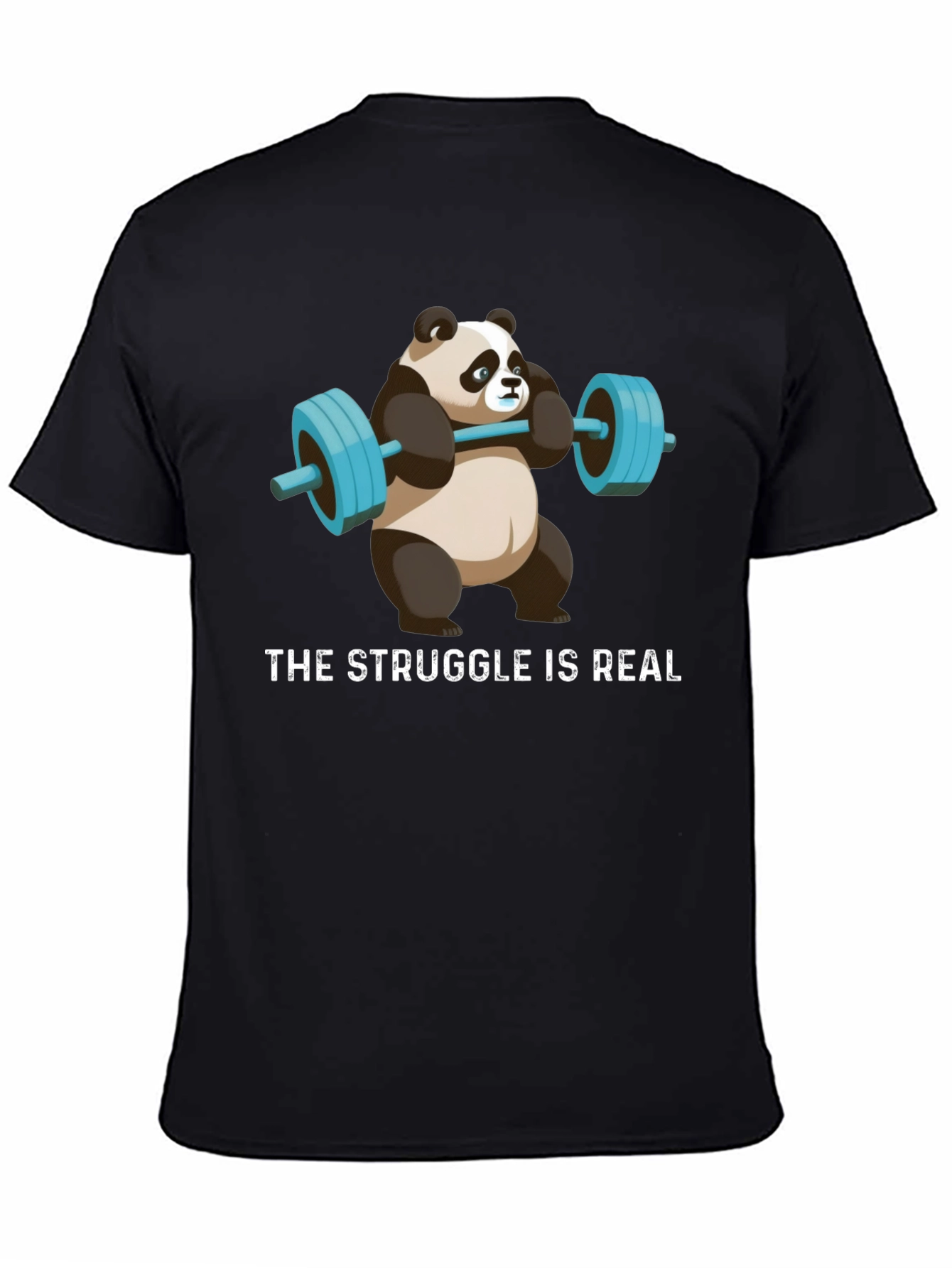 Black Weightlifting Panda T-Shirt - Funny Gym Apparel view 4