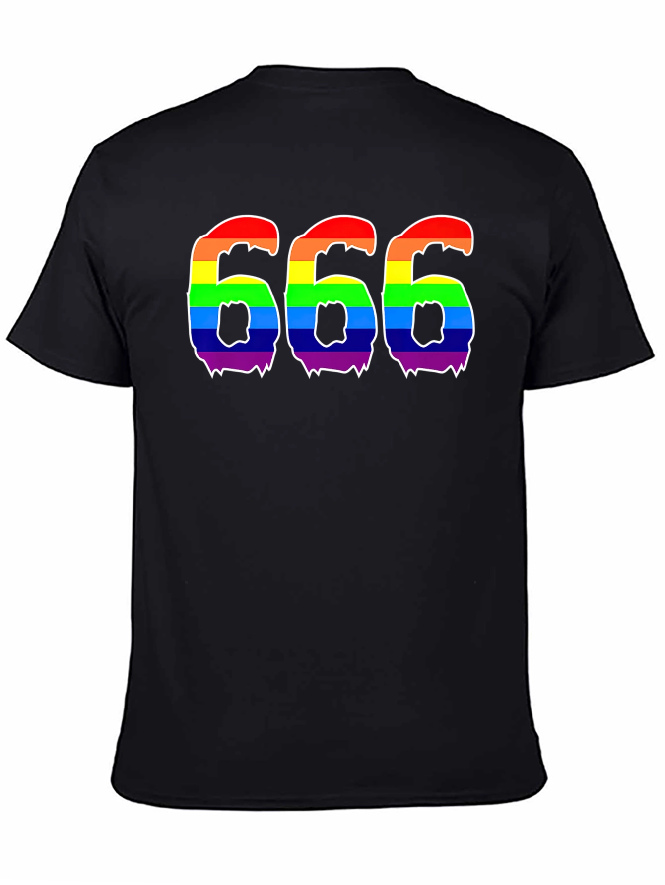 Black Rainbow 666 Graphic T-Shirt - Black Tee view 4