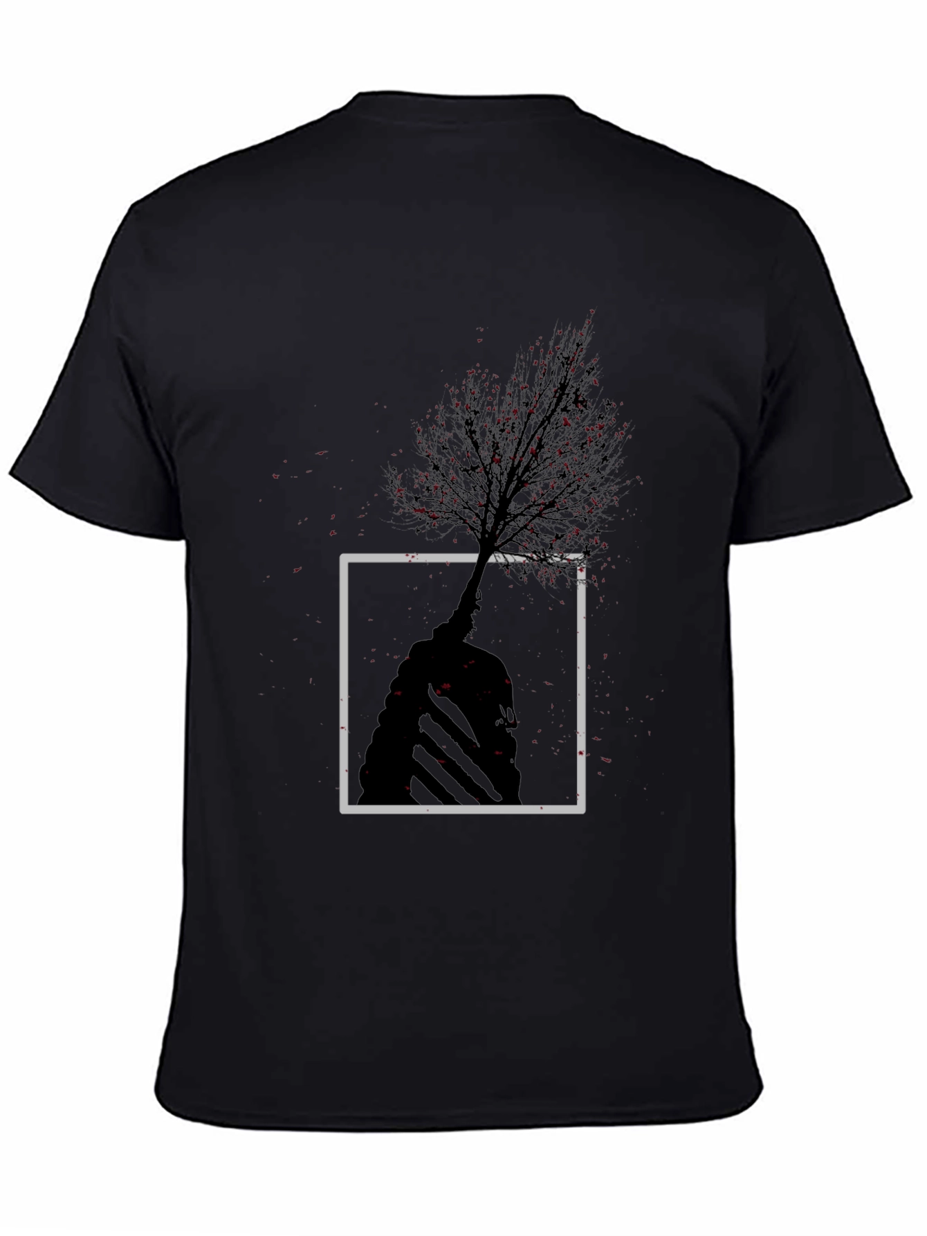 Black Abstract Tree Graphic Tee - Modern Style view 4