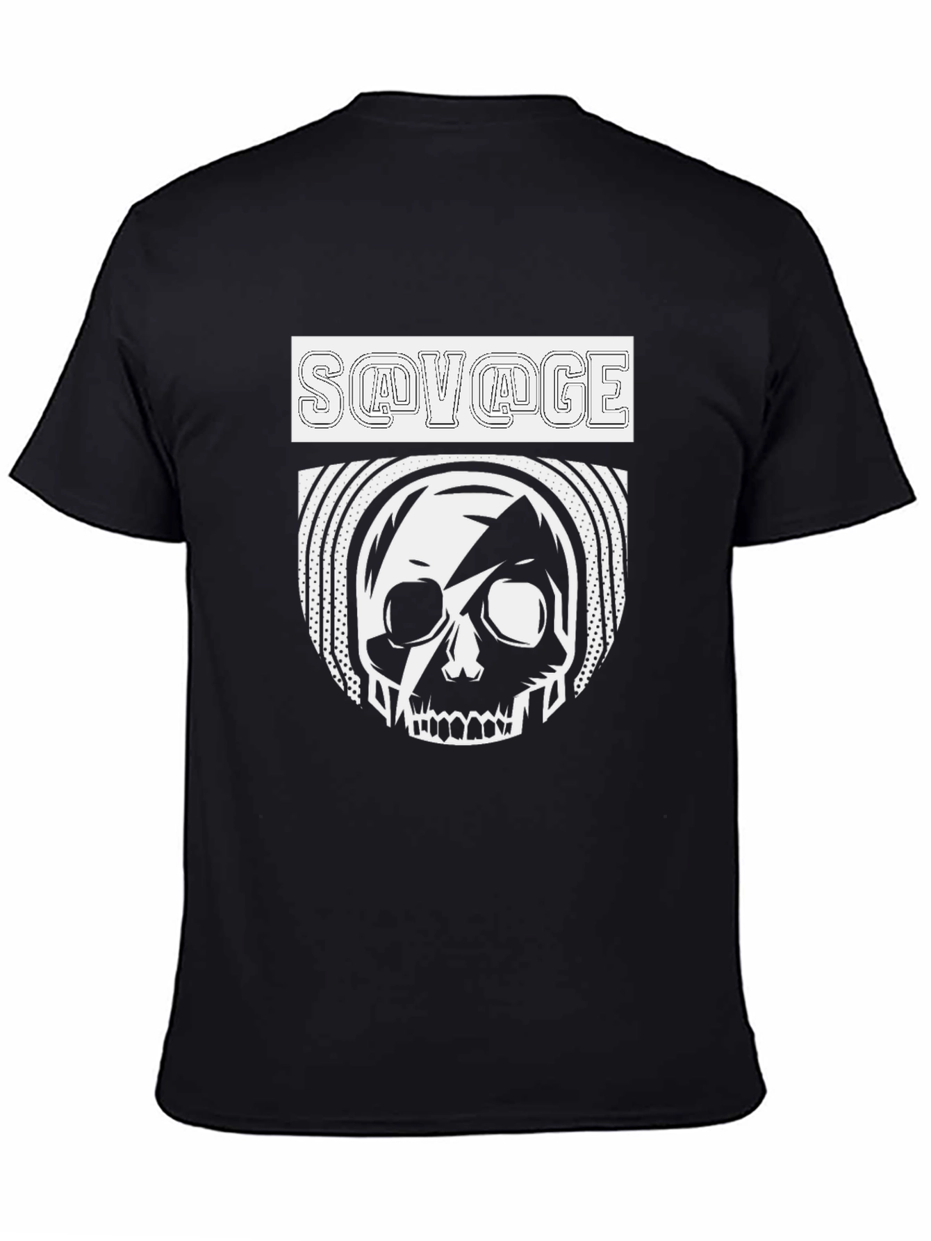Black Savage Skull Graphic Print Tee - Bold Streetwear Style view 4