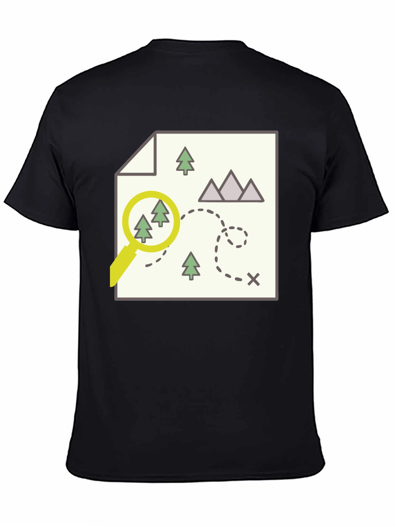Black Adventure Map Graphic Tee - Find Your Way view 4