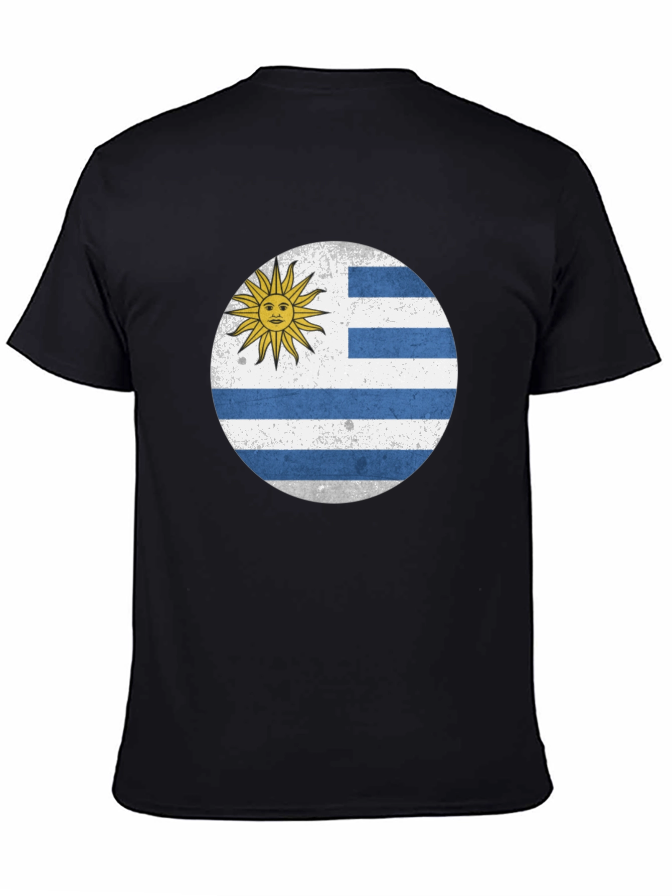 Black Uruguay Flag T-Shirt - Black Graphic Tee view 4