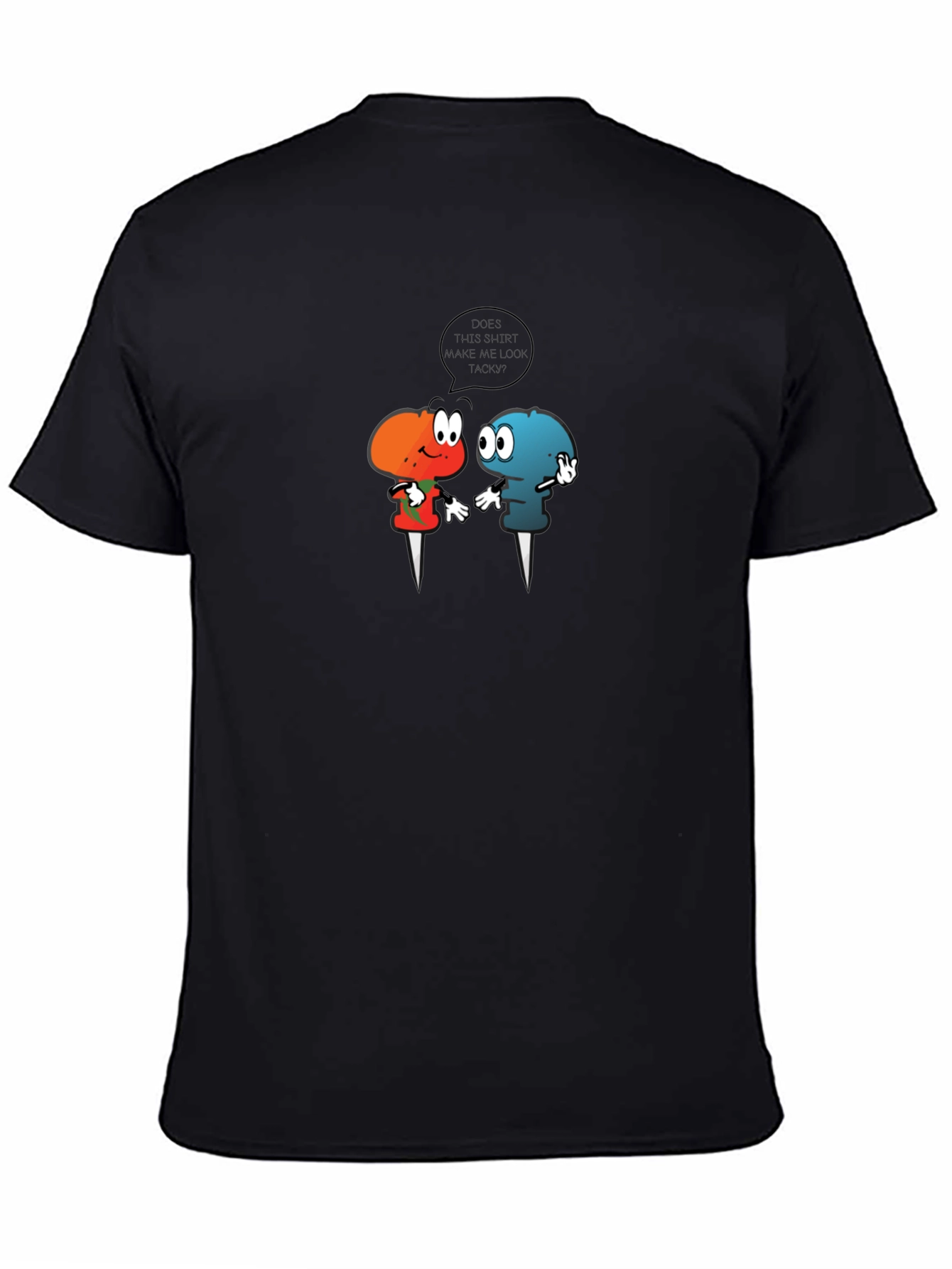 Black Tacky Pins Graphic Tee - Humor T-Shirt view 4