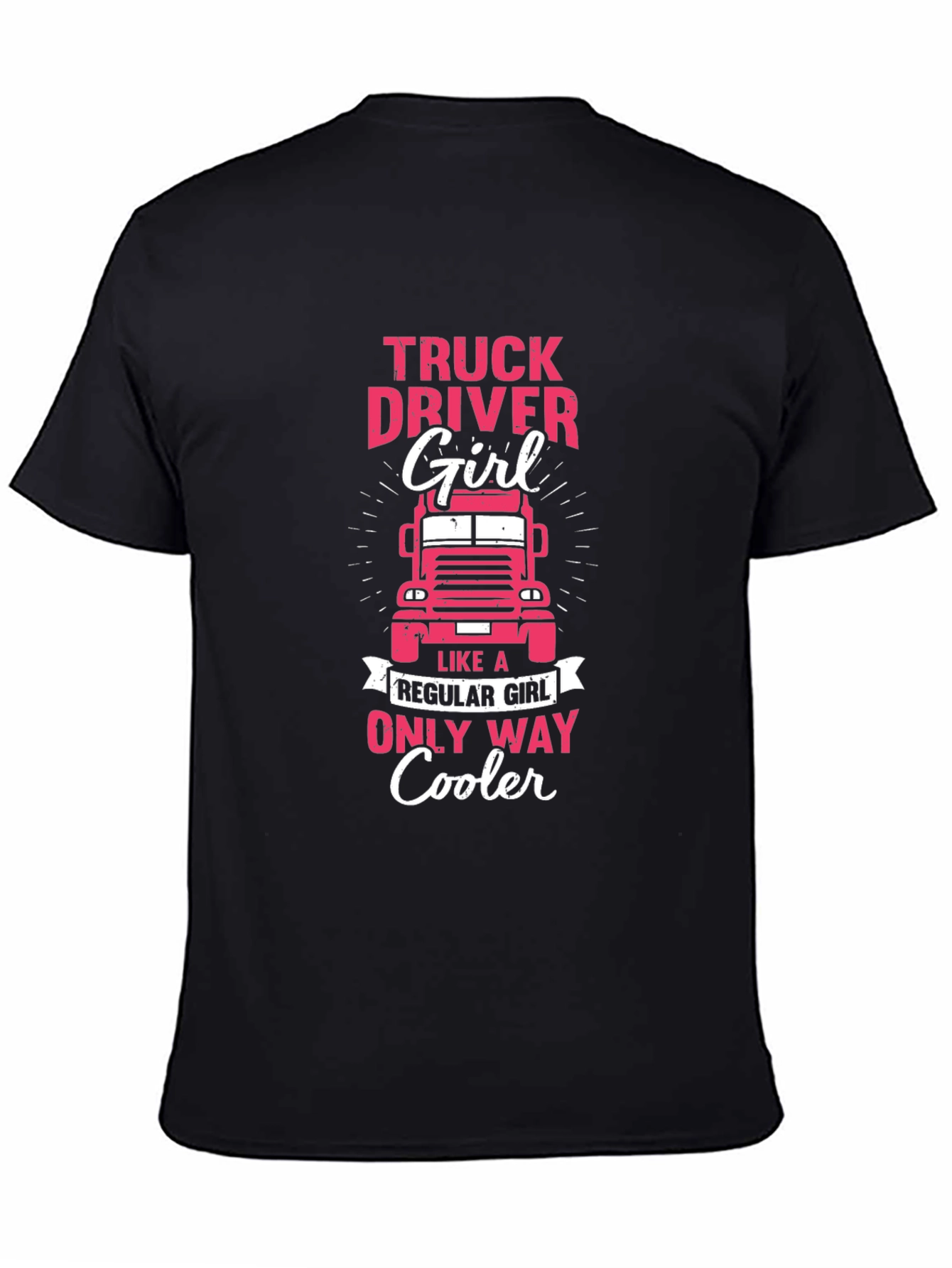 Black Truck Driver Girl T-Shirt - Only Way Cooler view 4